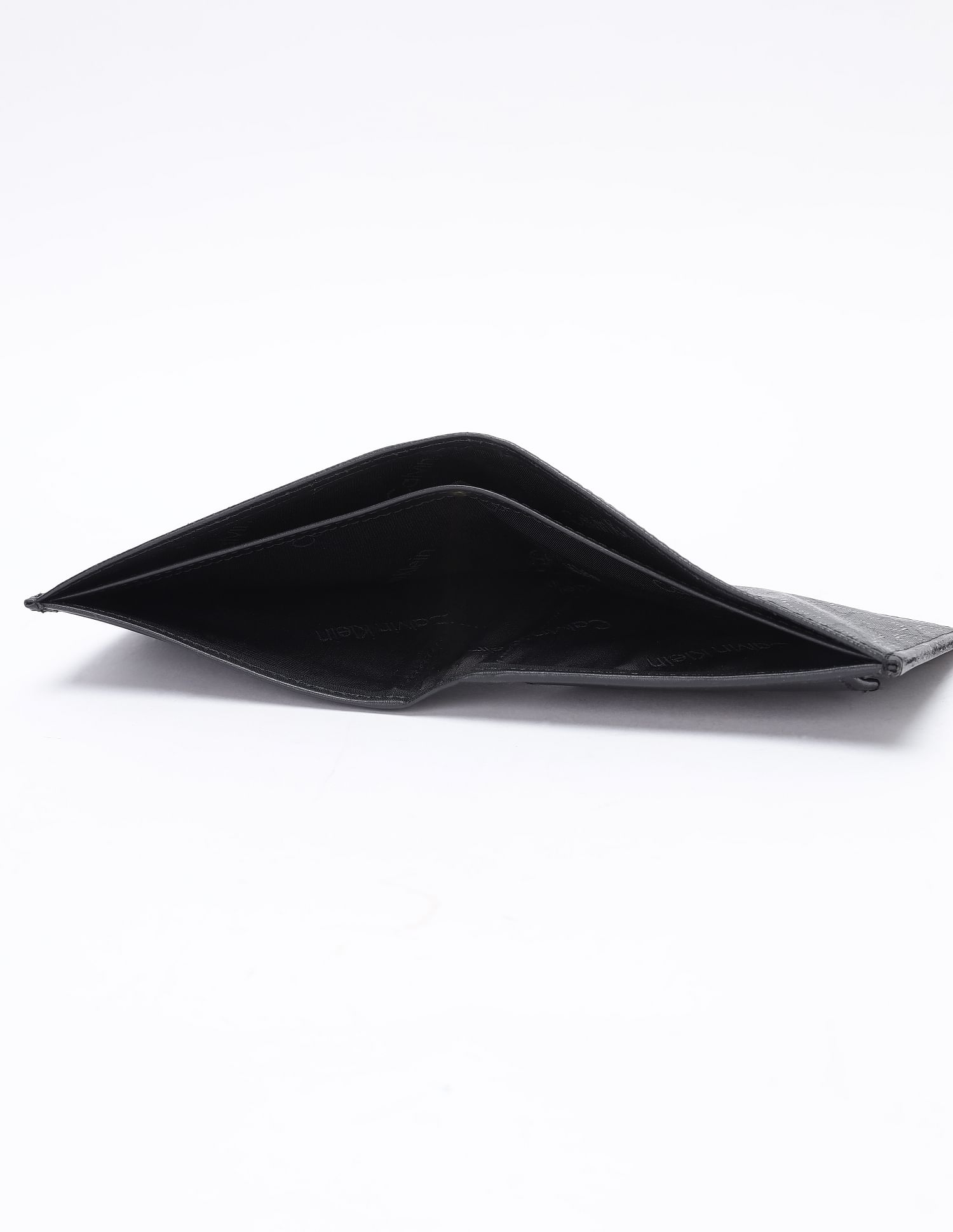 Calvin Klein Logo Black Leather Bi-Fold Wallet
