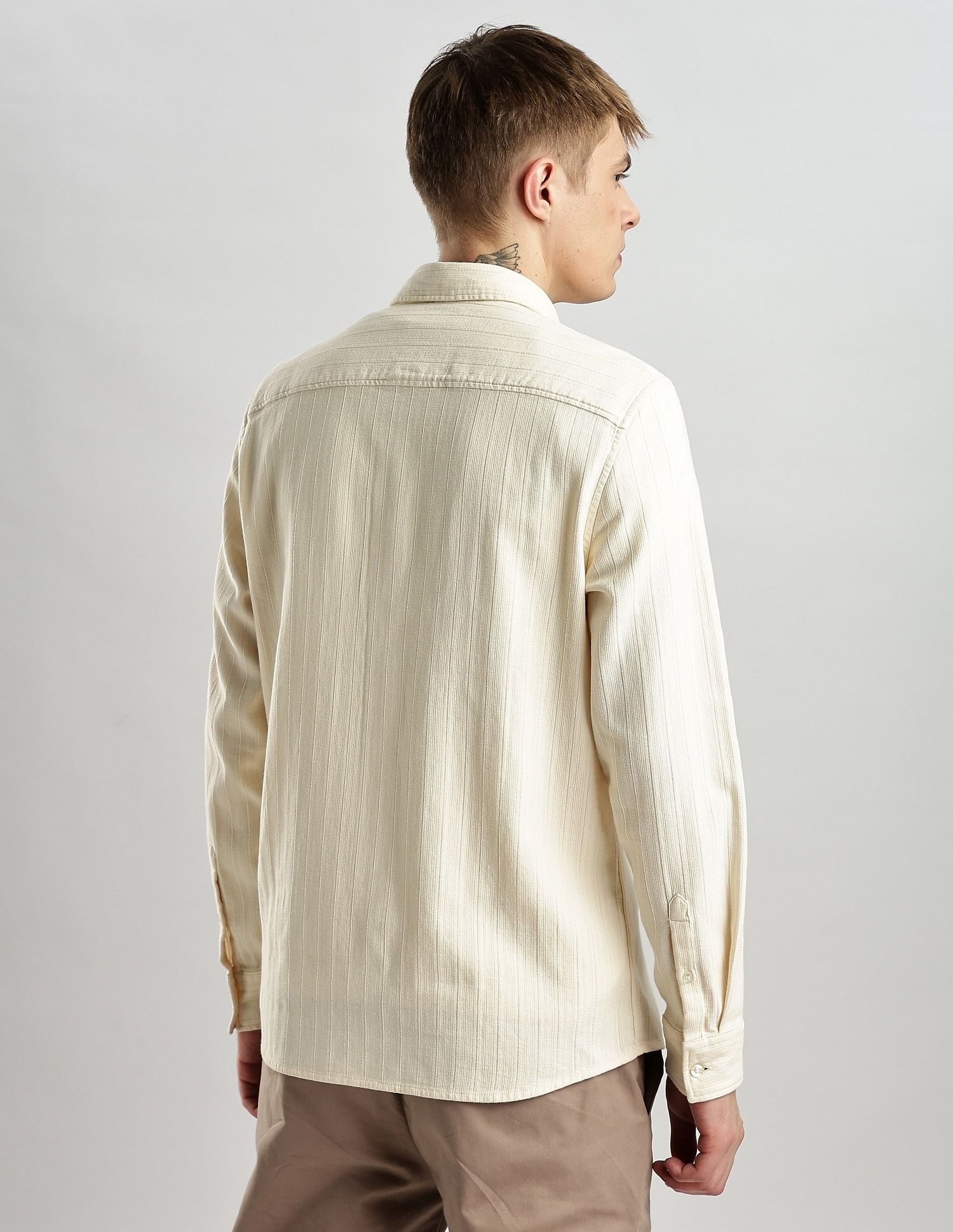 Calvin Klein Jeans Vertical Stripes Regular Fit Dobby Woven Shirt