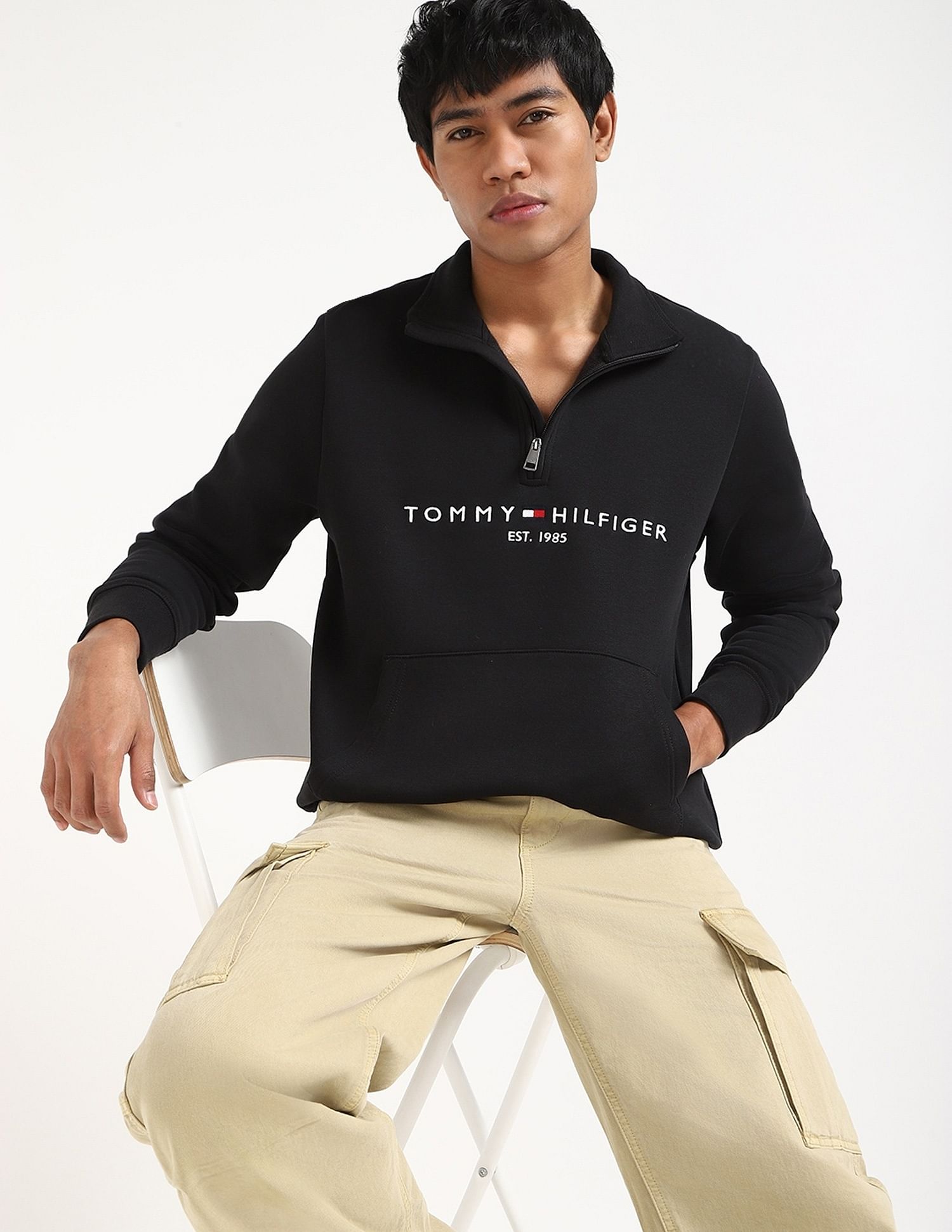 Tommy Hilfiger Embroidered Logo Regular-Fit Cotton Sweatshirt