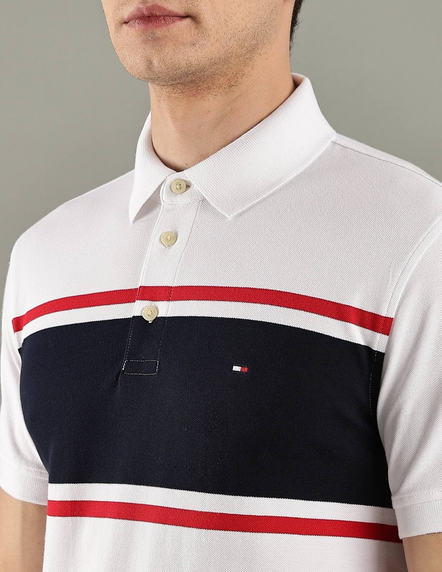 Tommy Hilfiger Striped Regular-Fit Cotton Polo T-Shirt