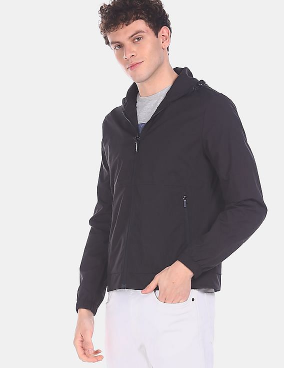 Flying Machine Brand Print Hooded Jacket