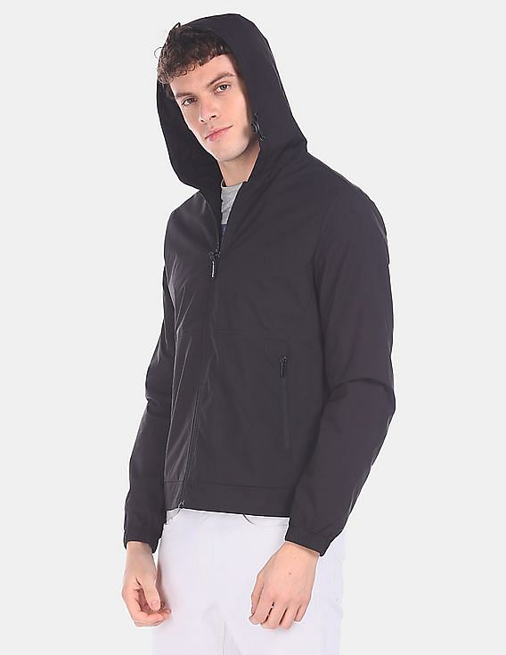 Flying Machine Brand Print Hooded Jacket