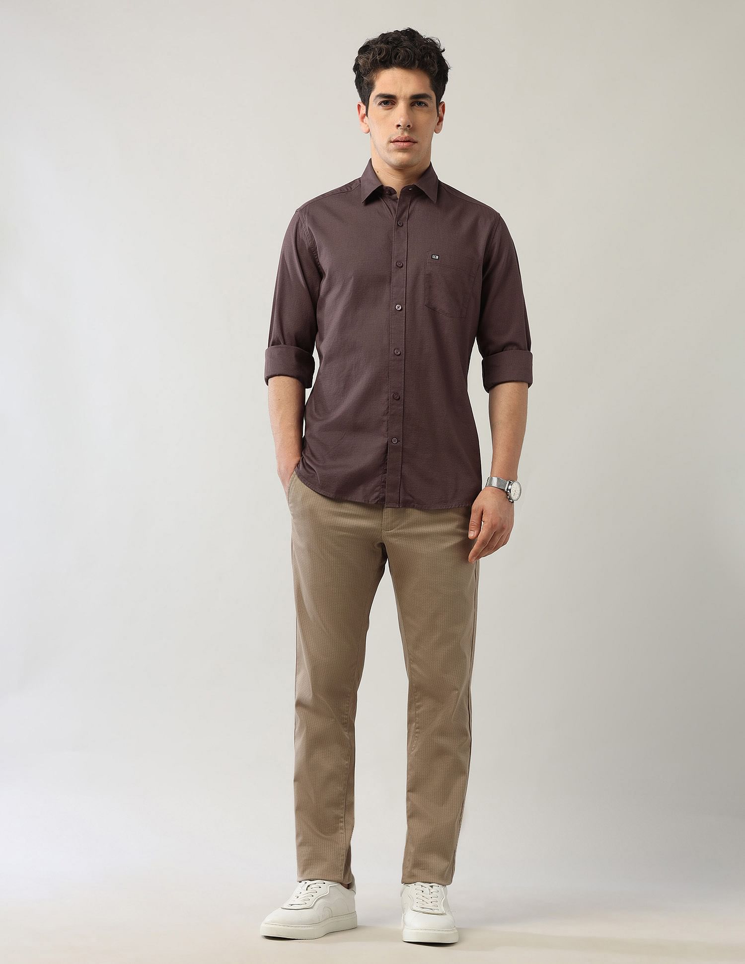Arrow Sport Textured Pure Cotton Shirt