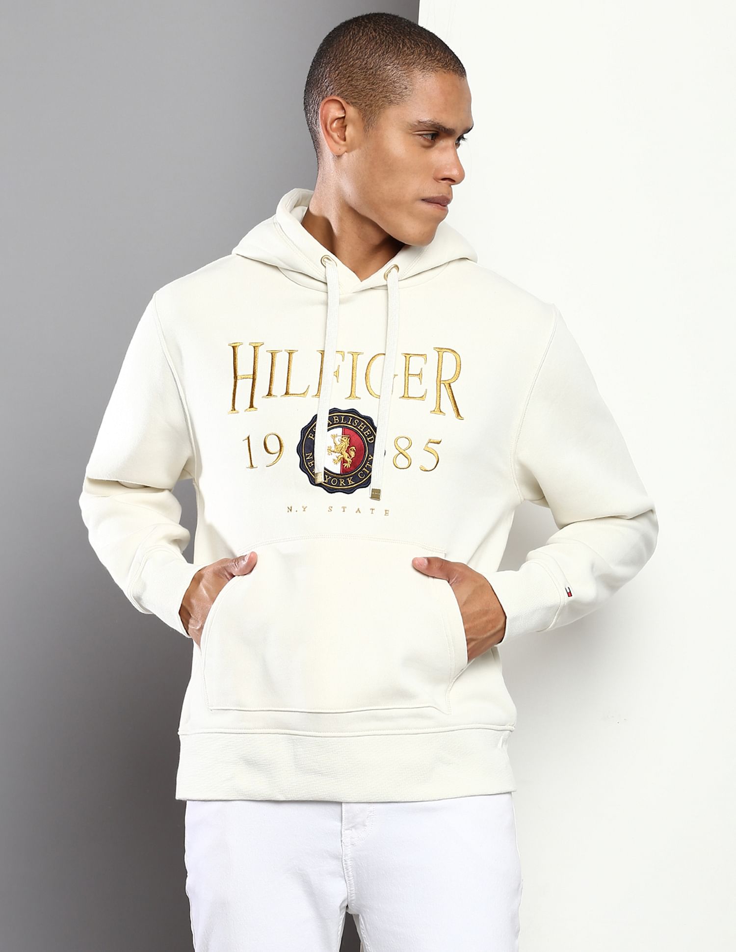 White hoodie mens tommy hilfiger sale