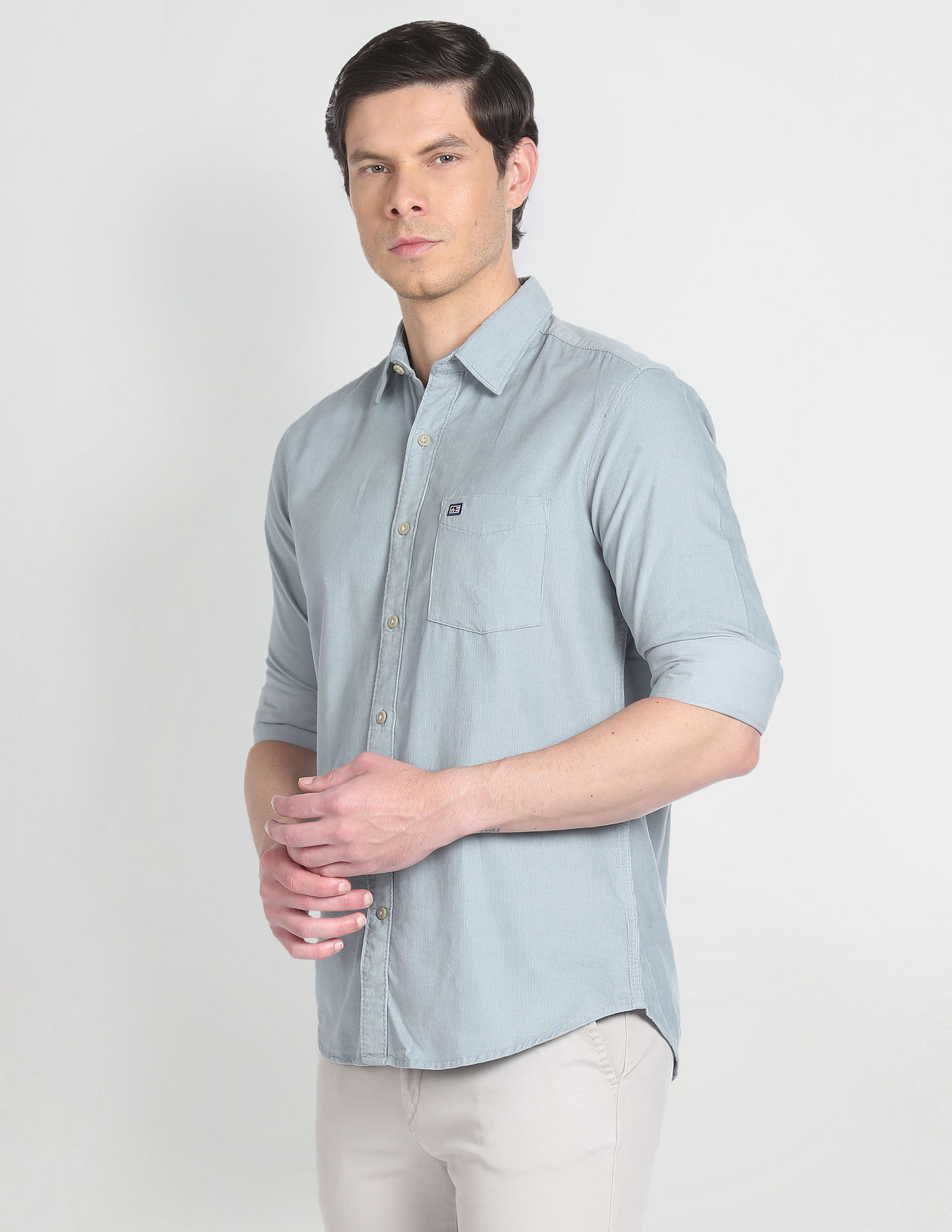 Arrow Sports Solid Corduroy Shirt