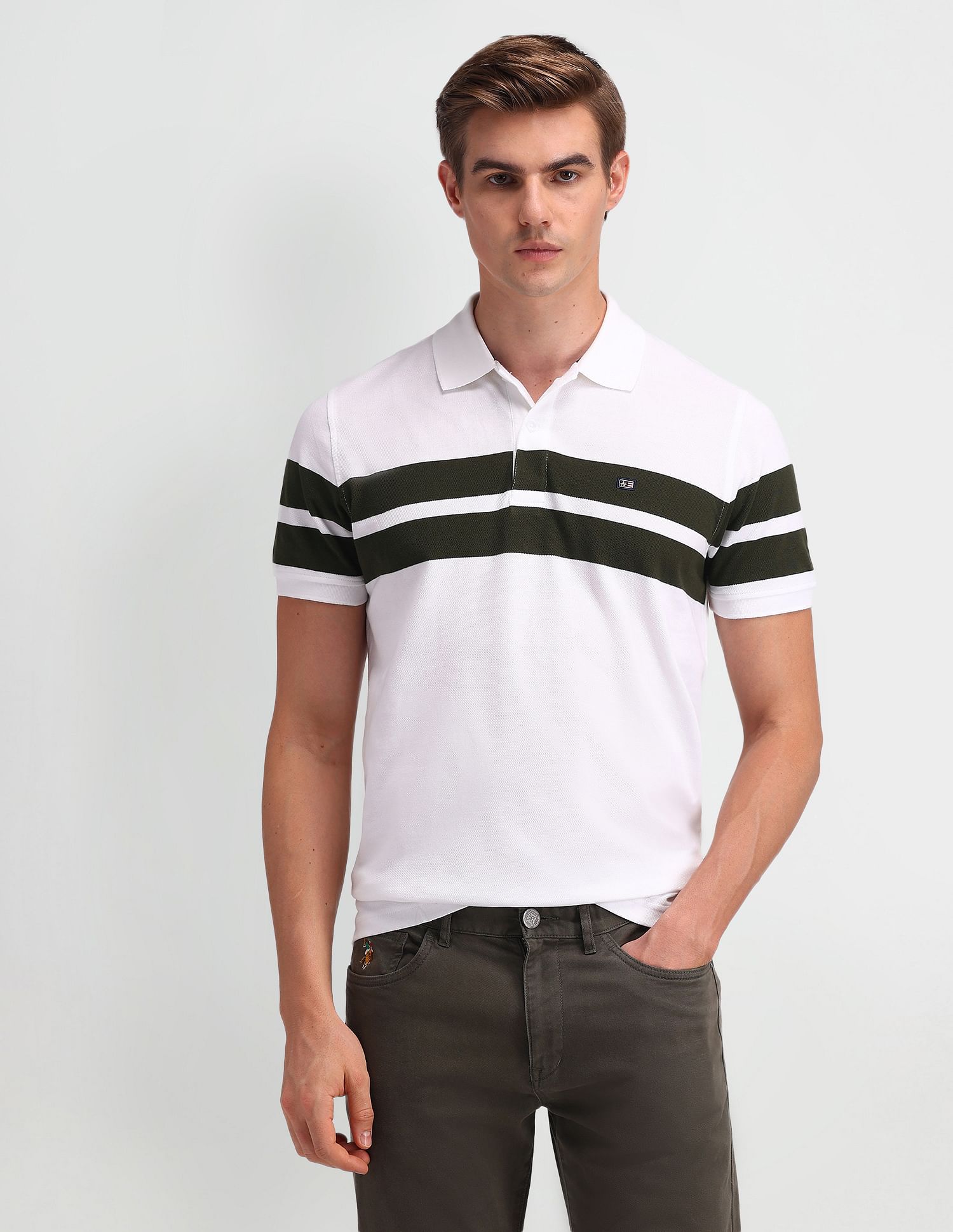 Arrow Sport Horizontal Striped Regular Polo Shirt