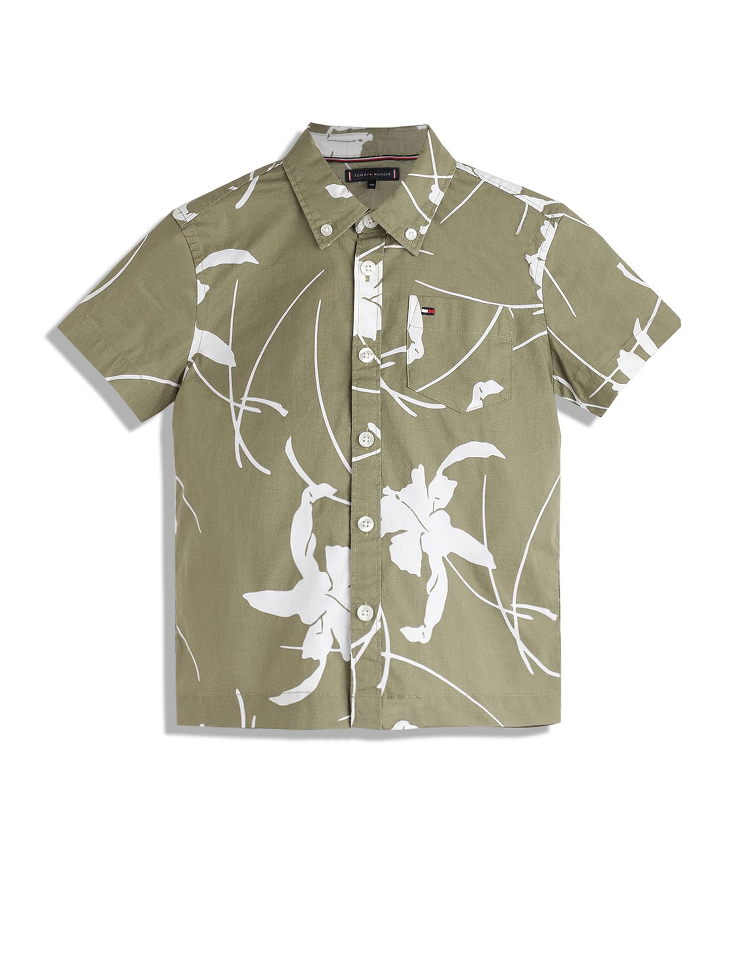 Tommy Hilfiger Kids Boys Organic Cotton Tropical Print Shirt