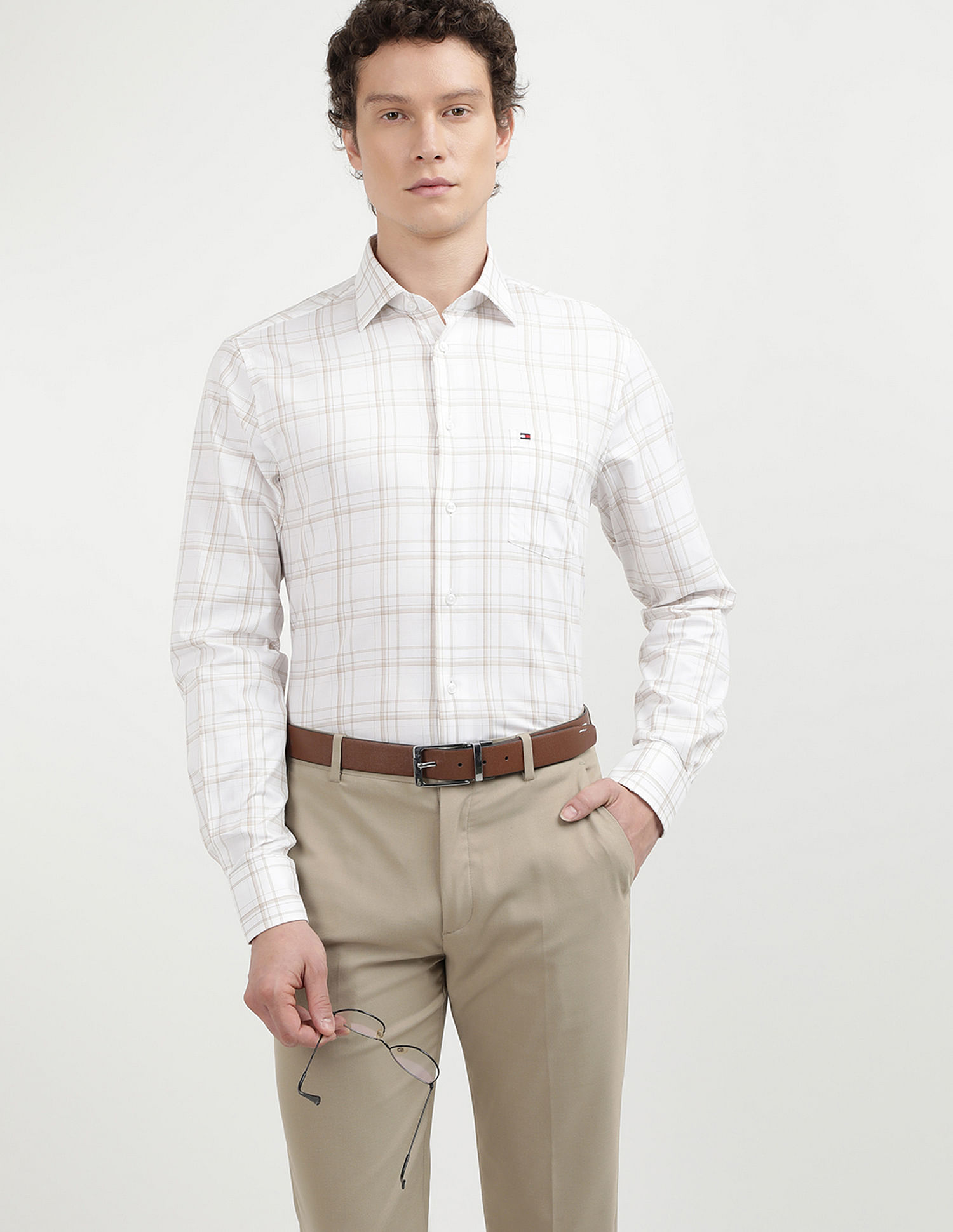Tommy Hilfiger Herringbone Checked Regular Fit Shirt