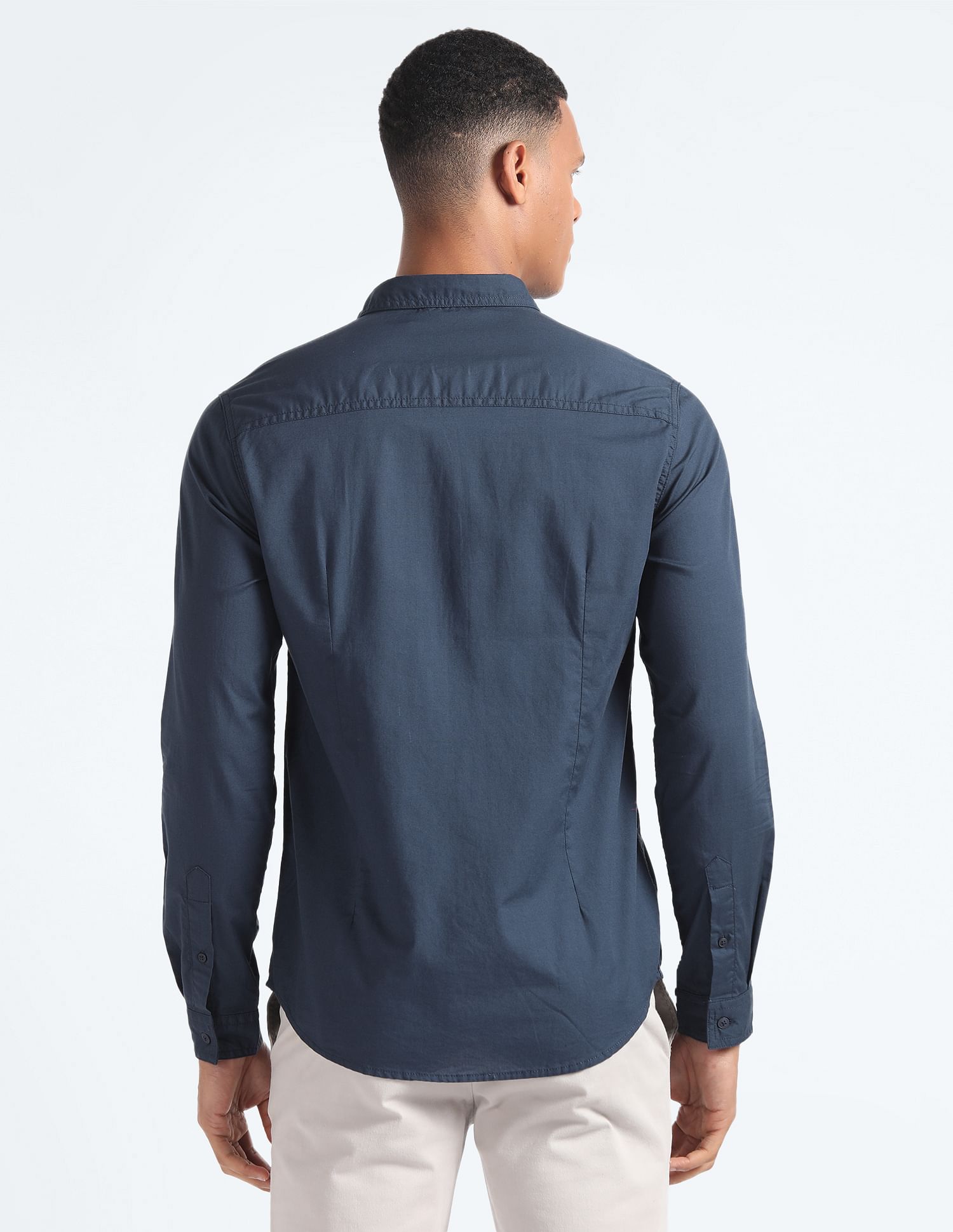 Flying Machine Colour Block Cotton Shirt