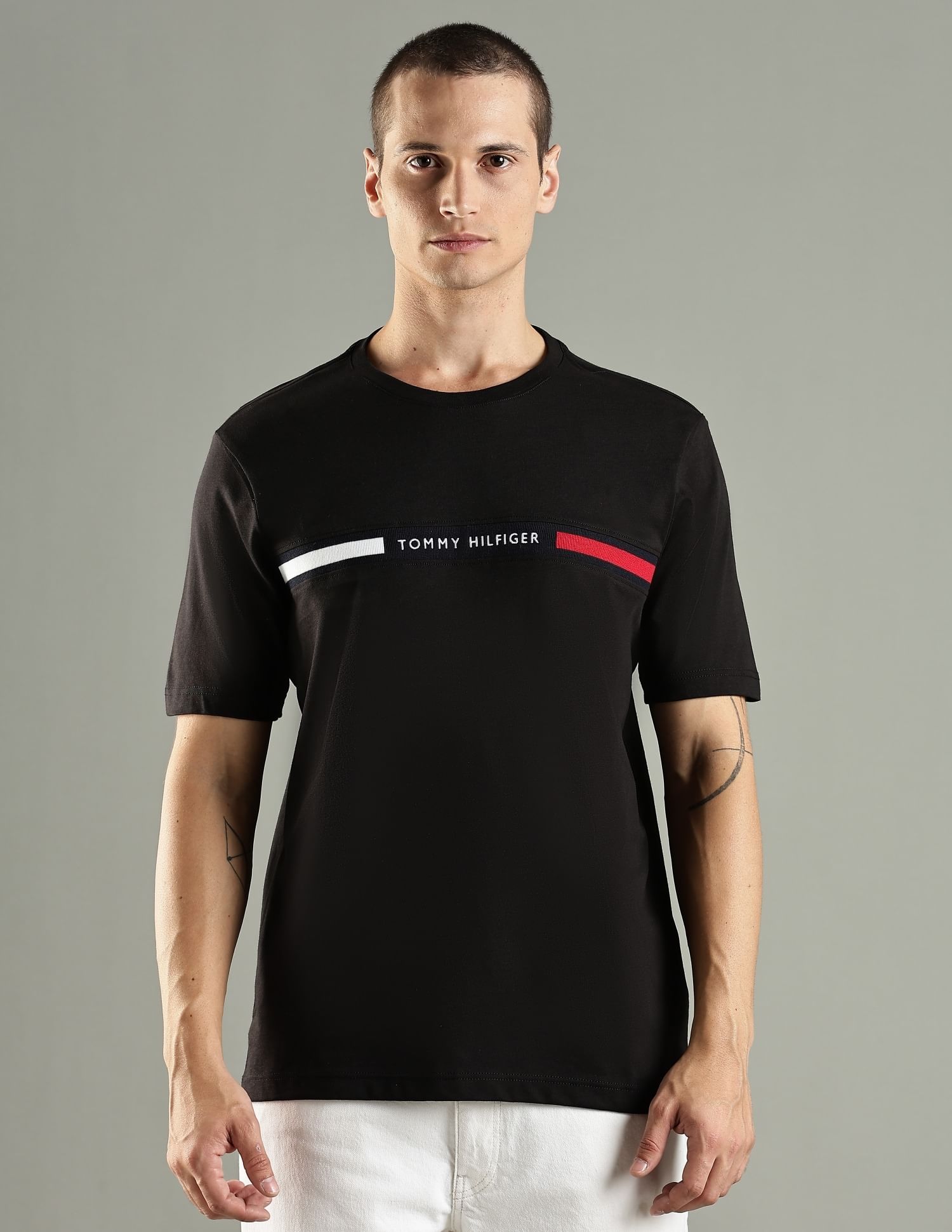 Tommy Hilfiger Embroidered Logo Regular Fit Cotton T-Shirt