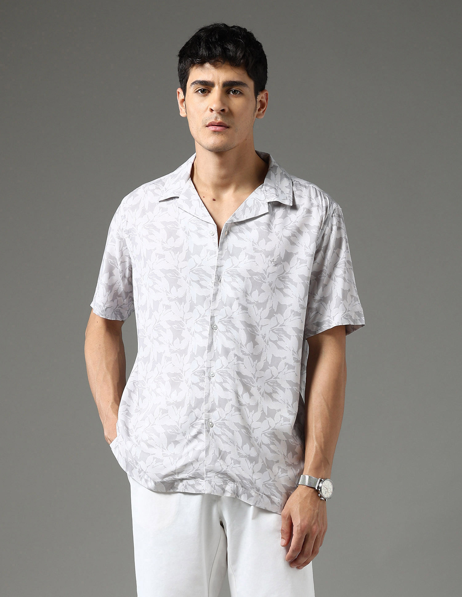 Arrow Newyork Slim Fit Floral Printed Night Is Young Shirt