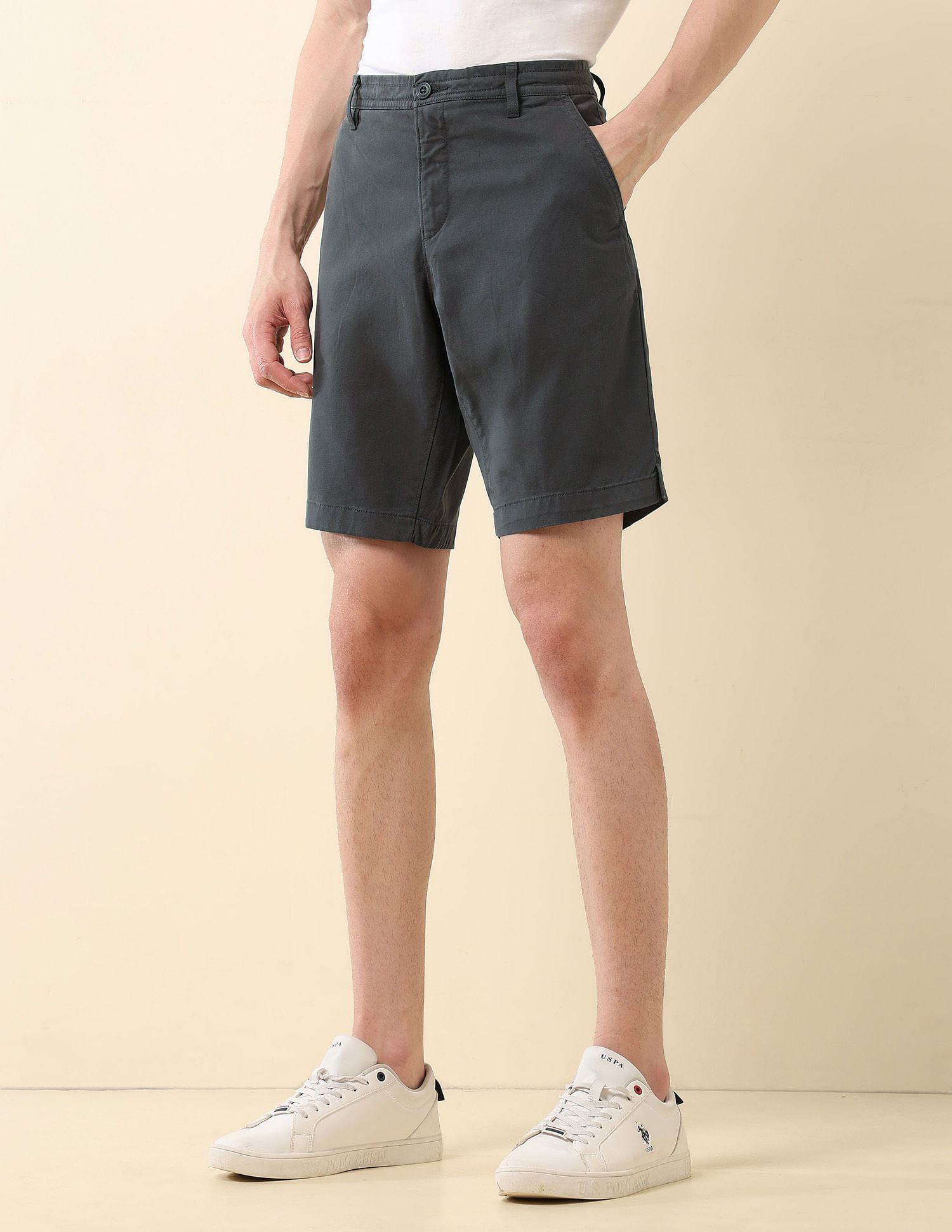 U.S. Polo Assn. Slim Fit Solid Chino Shorts