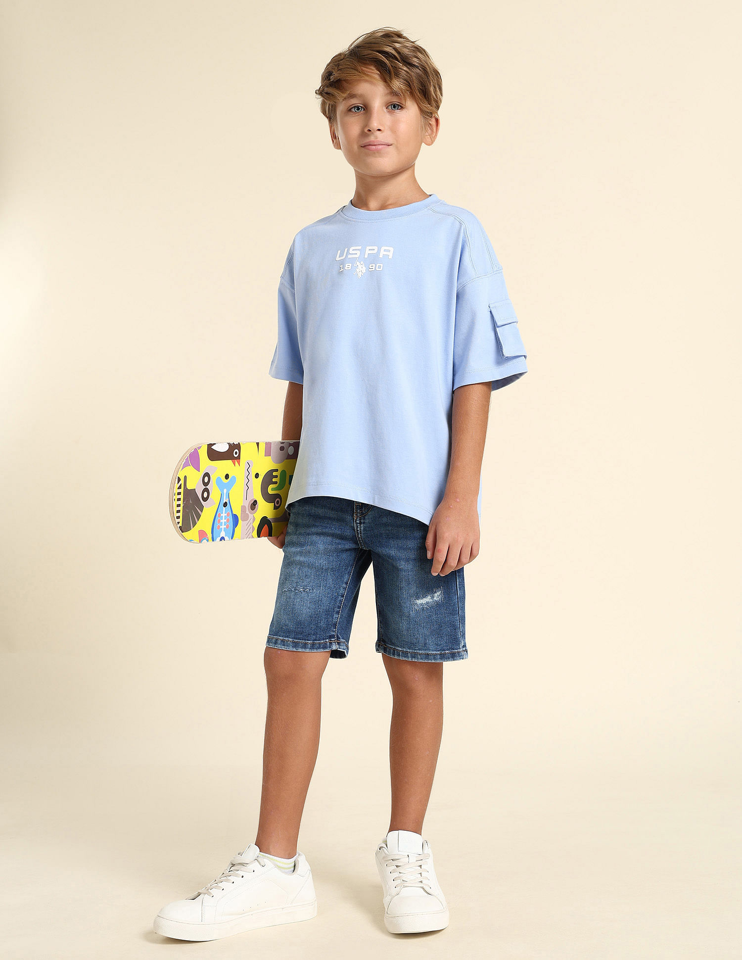 U.S. Polo Assn. Kids Boys Regular Fit Solid T-Shirt