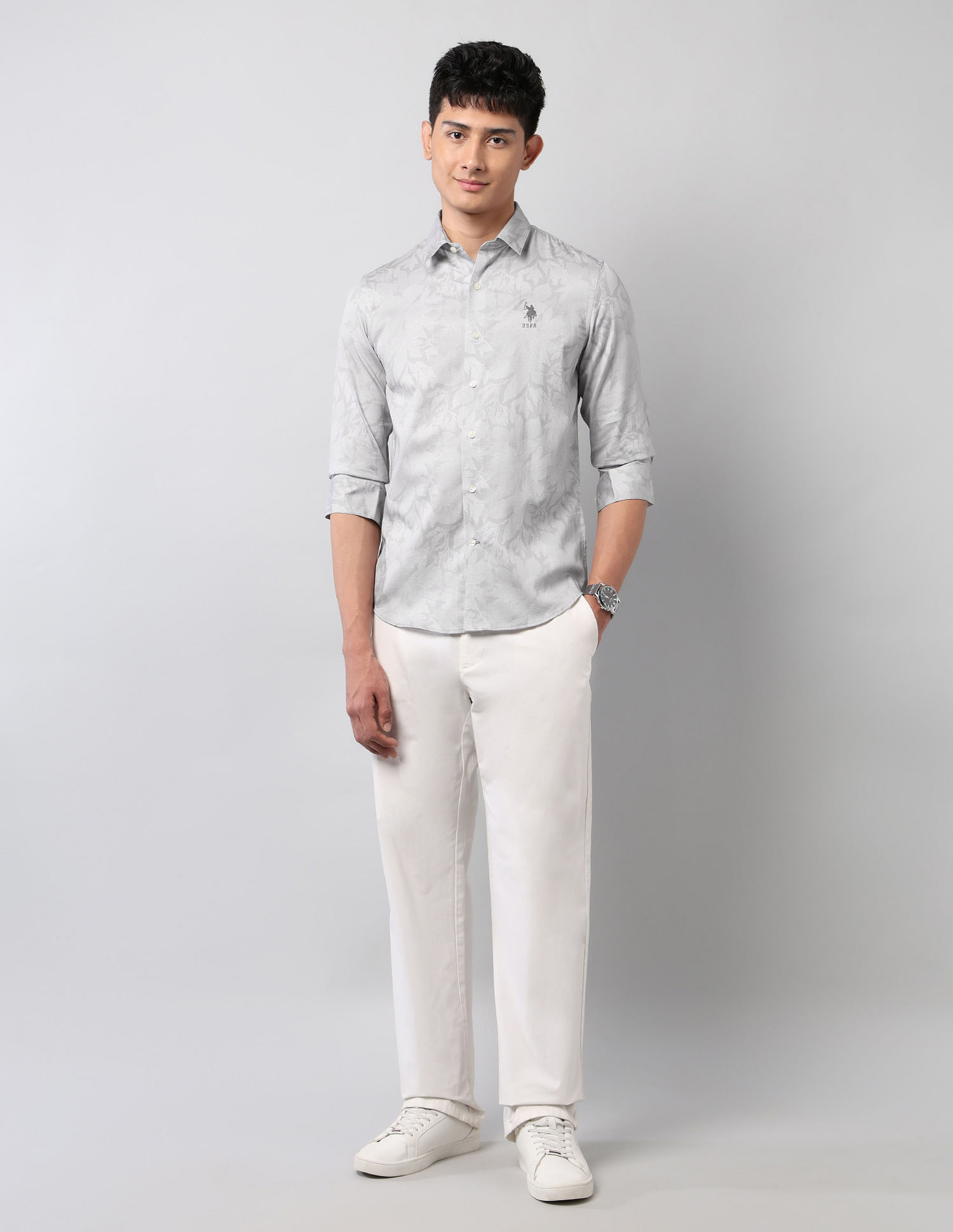 U.S. Polo Assn. Denim Co. Floral Printed Pure Cotton Shirt