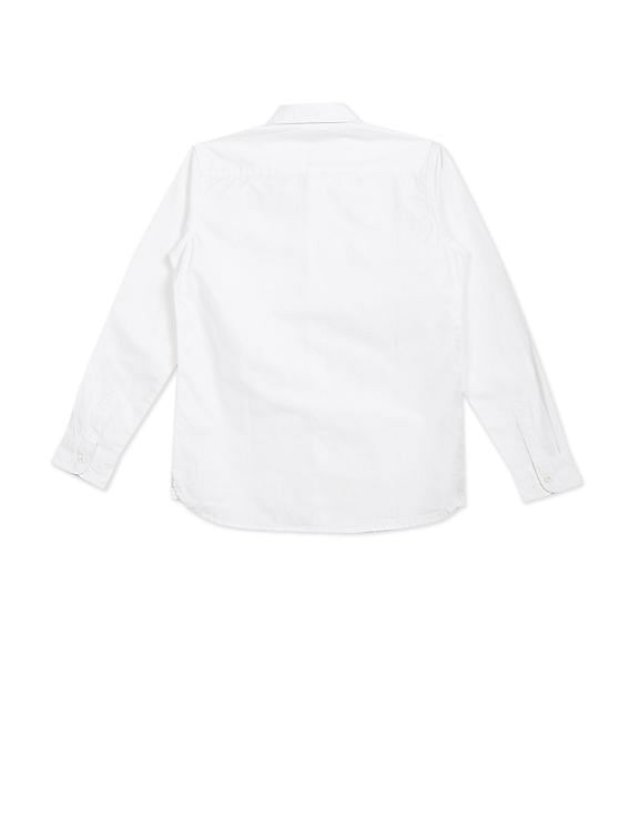U.S. Polo Assn. Kids Boys Spread Collar Solid Shirt