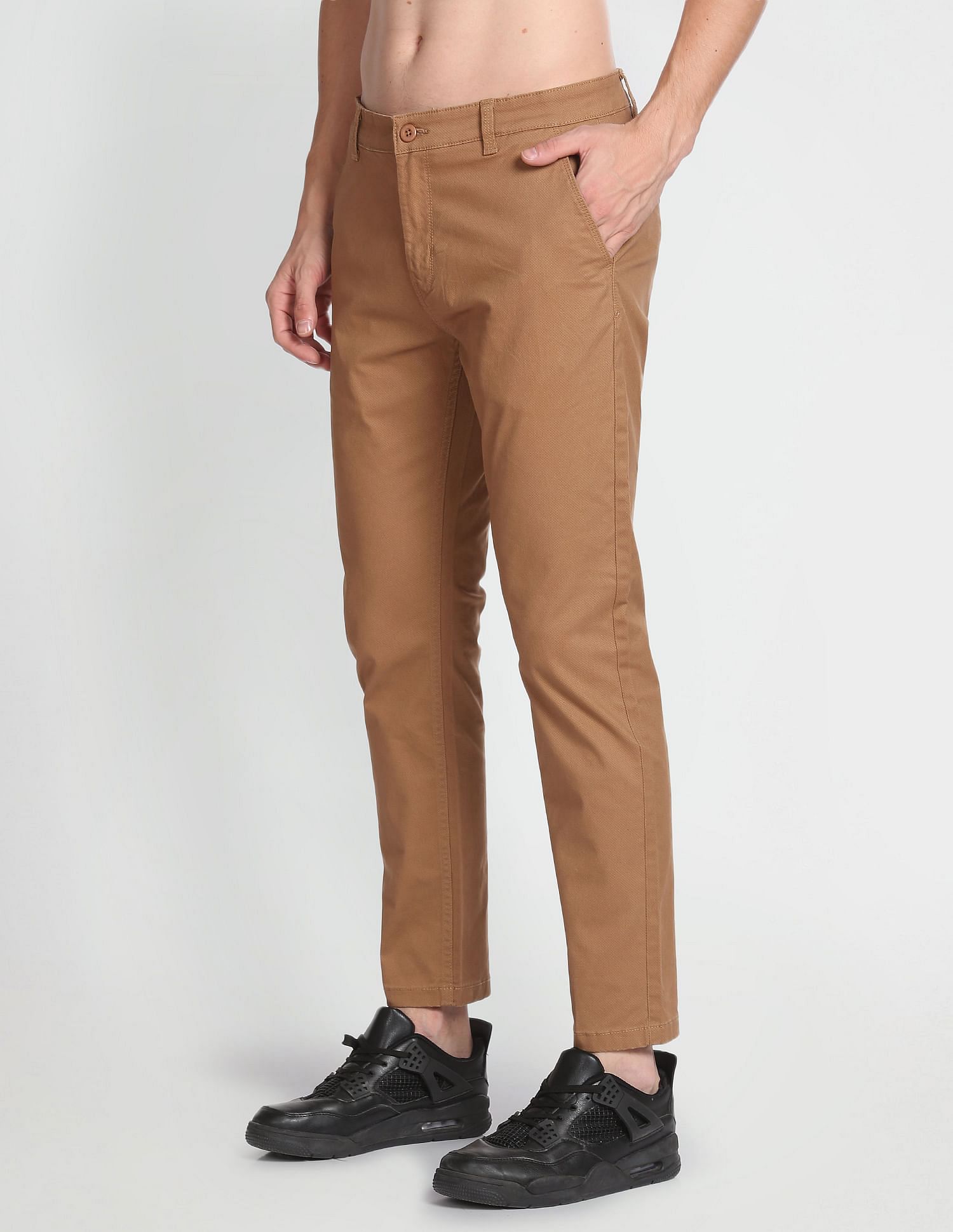Flying Machine Twill Geometric Print Trousers