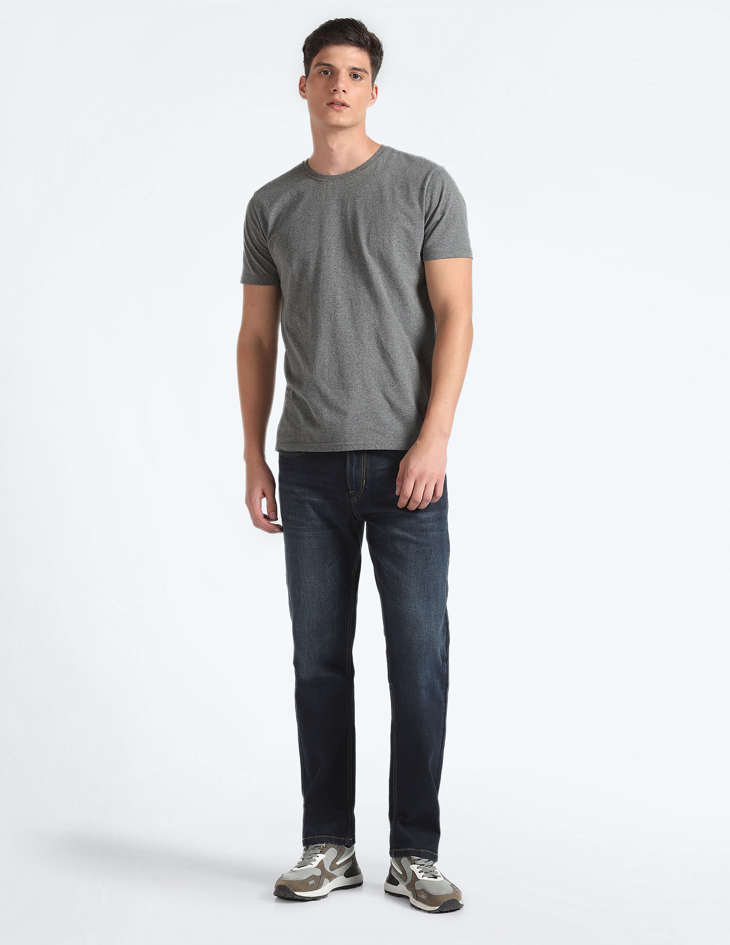 Flying Machine Dark Wash F-Jango Straight Fit Jeans