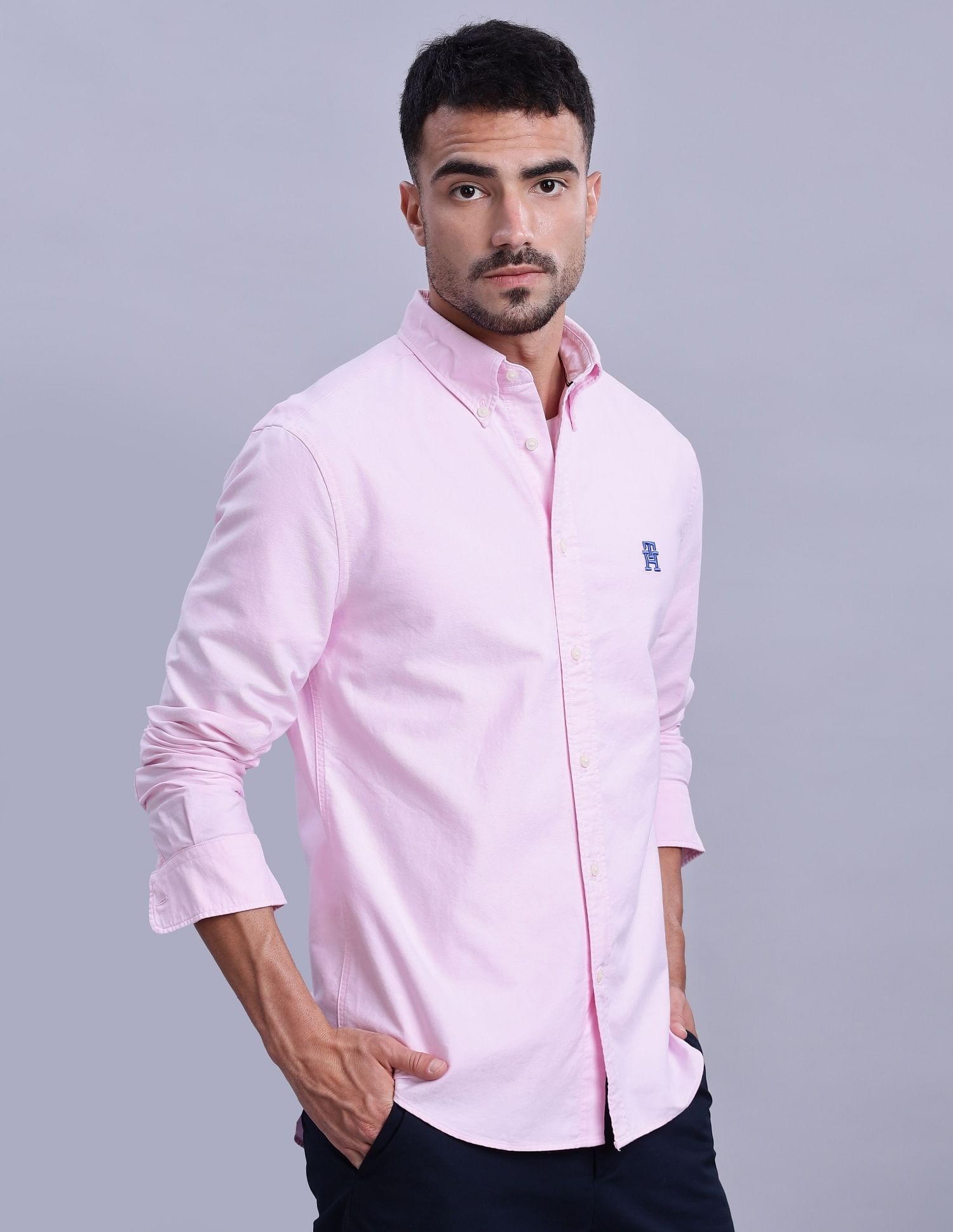 Tommy Hilfiger Solid Regular-Fit Oxford Shirts