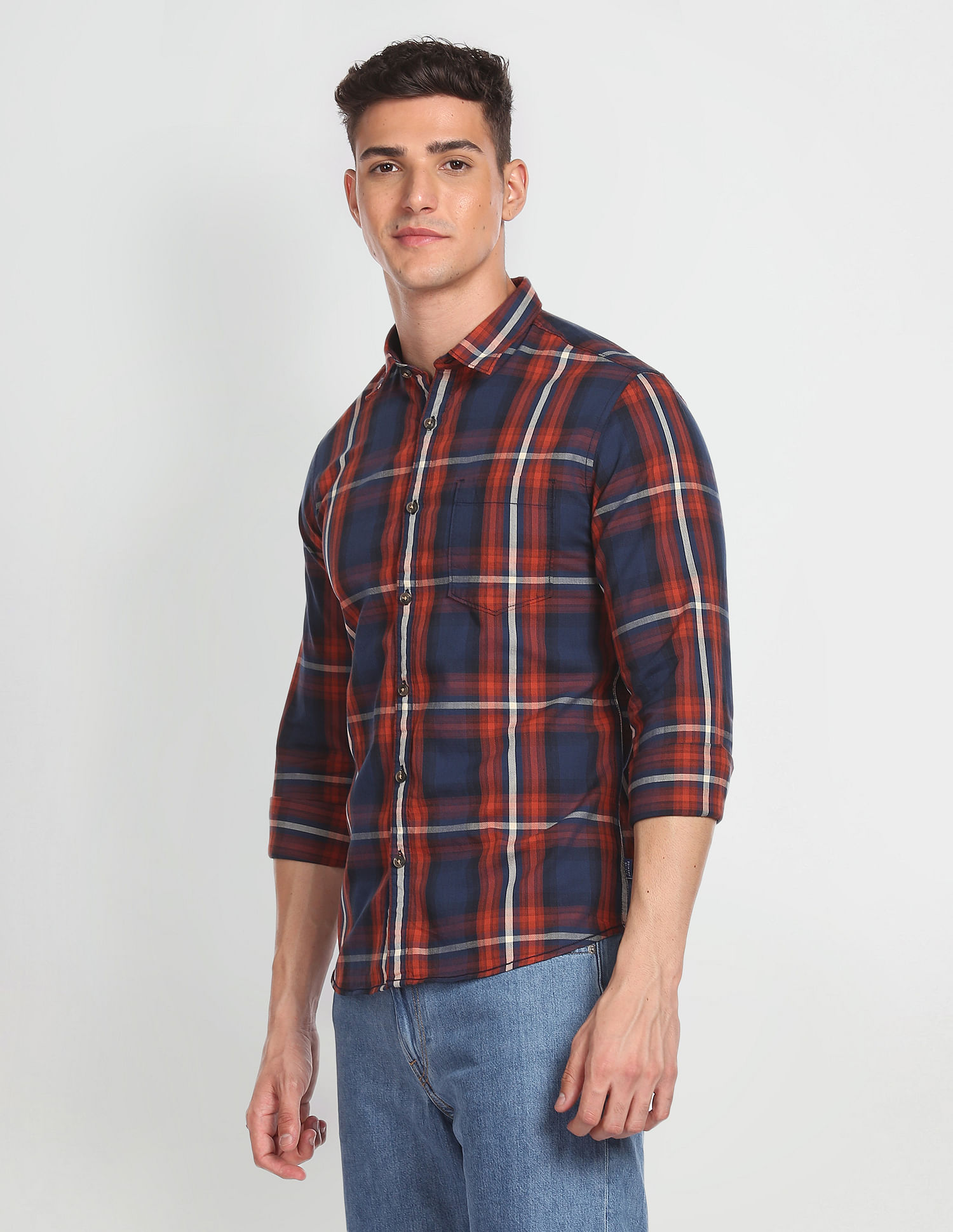 Flying Machine Tartan Check Twill Shirt
