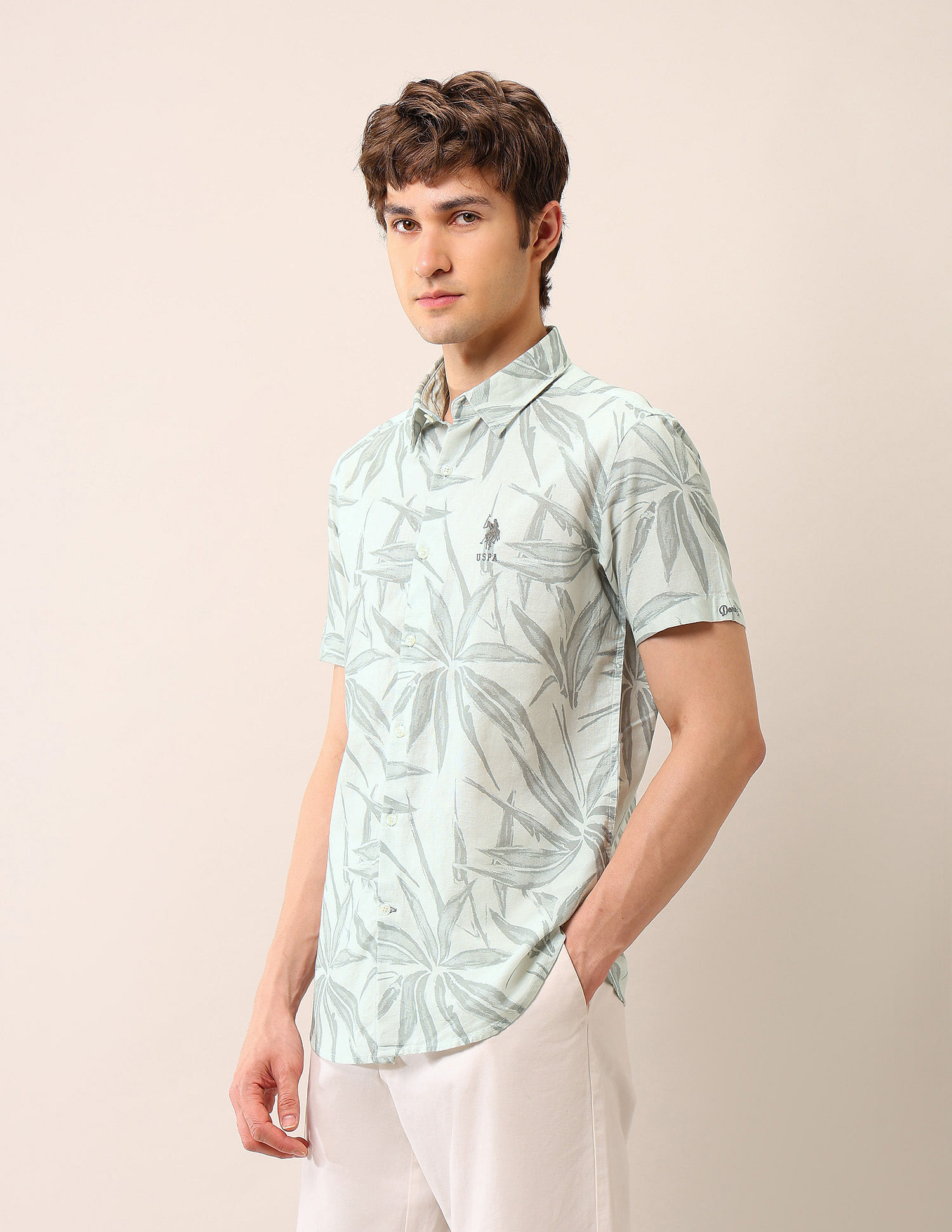 U.S. Polo Assn. Denim Co. Tropical Printed Regular Fit Shirt