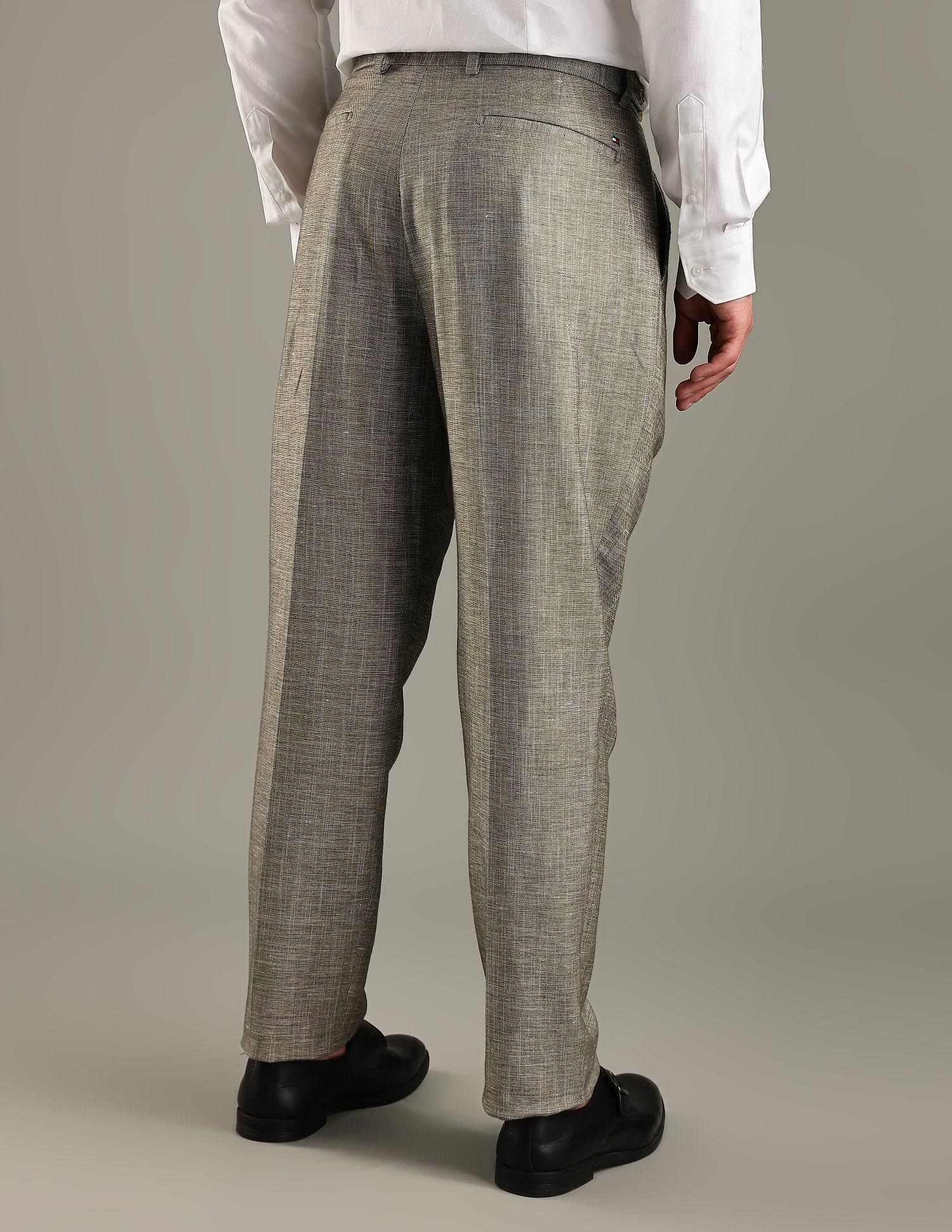 Tommy Hilfiger Regular-Fit Self-Design Mid Rise Trouser