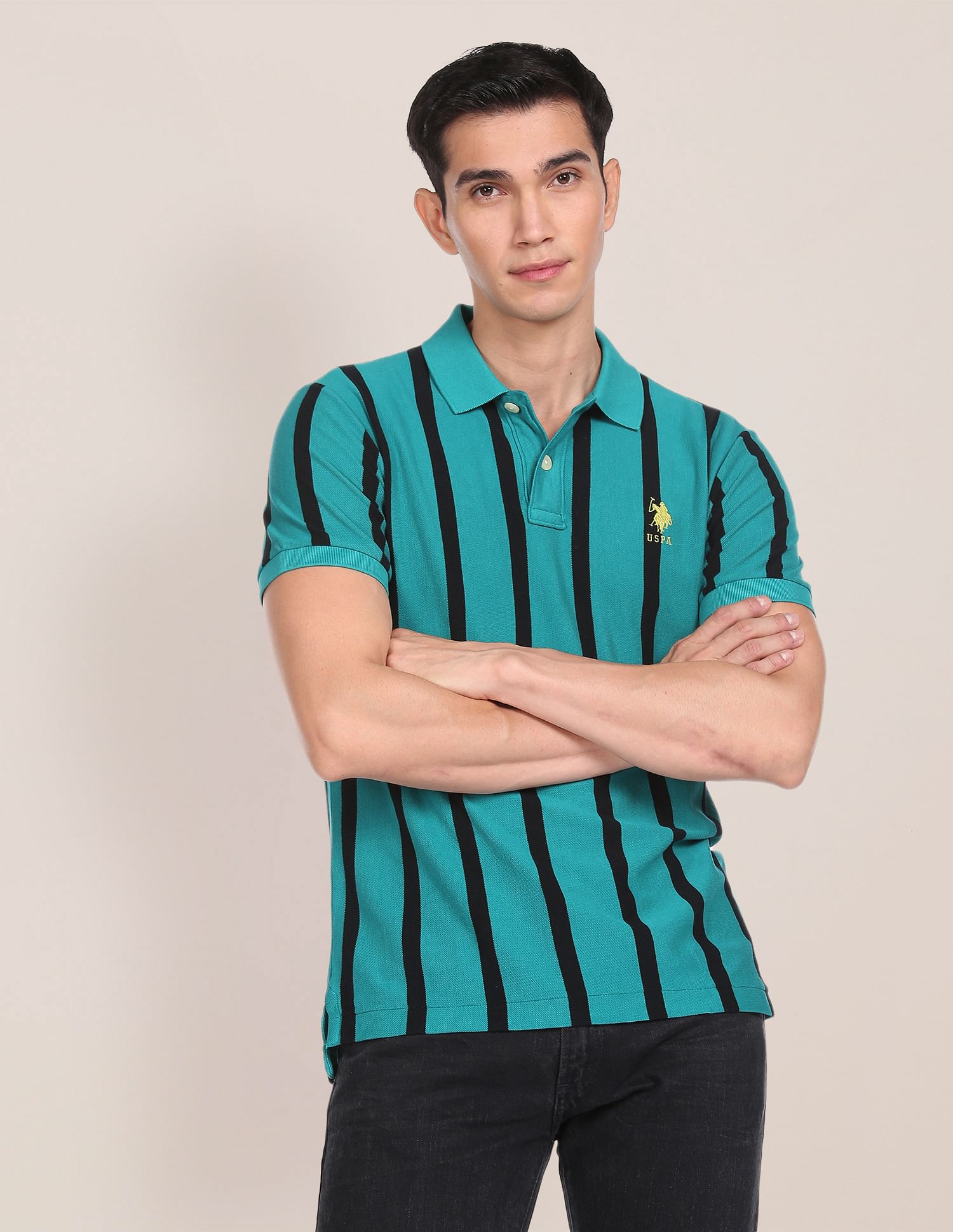U.S. Polo Assn. Vertical Stripe Pique Polo Shirt