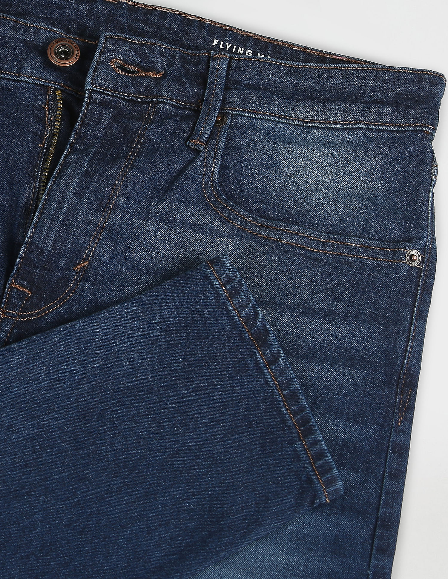 Flying Machine Slash Slim Tapered Dark Wash Jeans