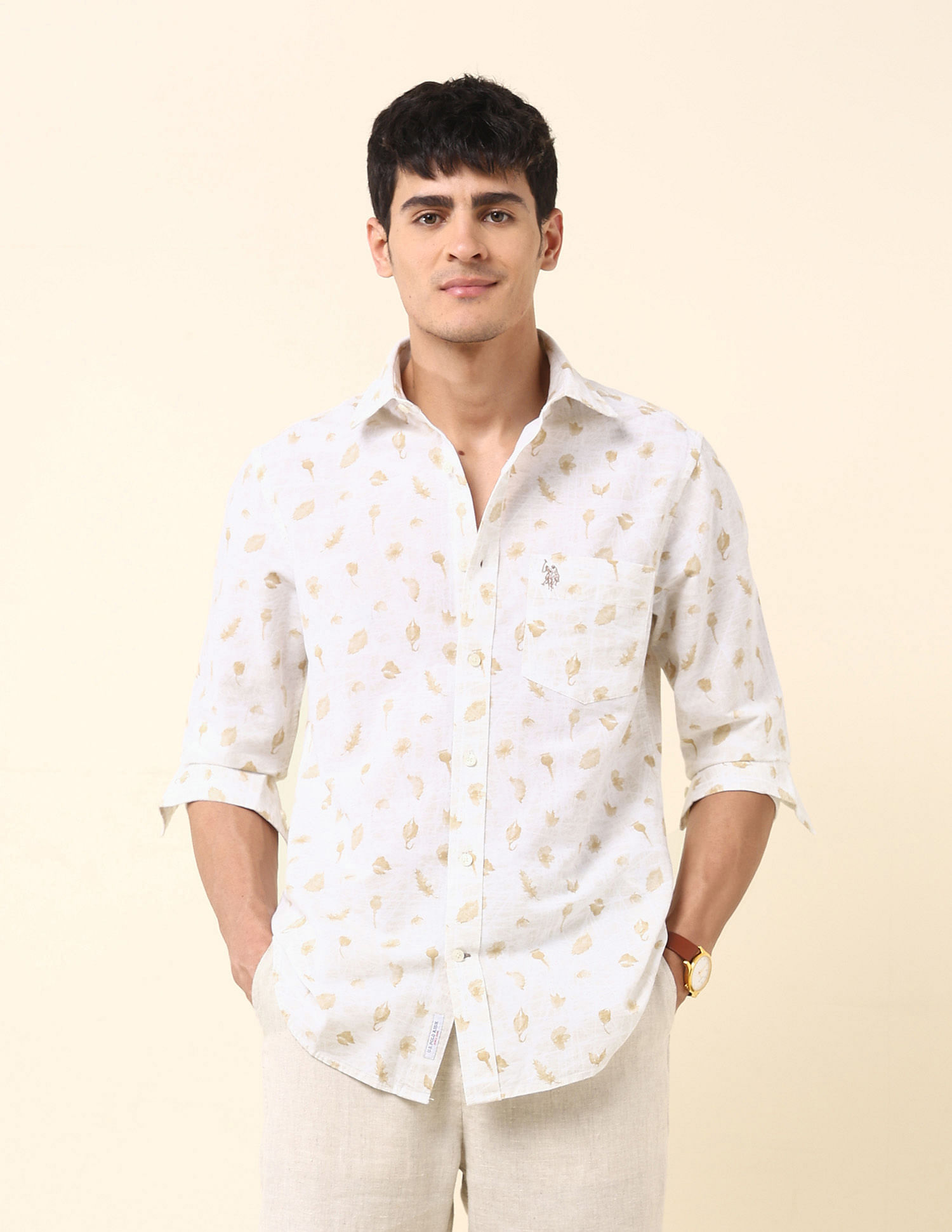U.S. Polo Assn. Tropical Printed Pure Cotton Shirt