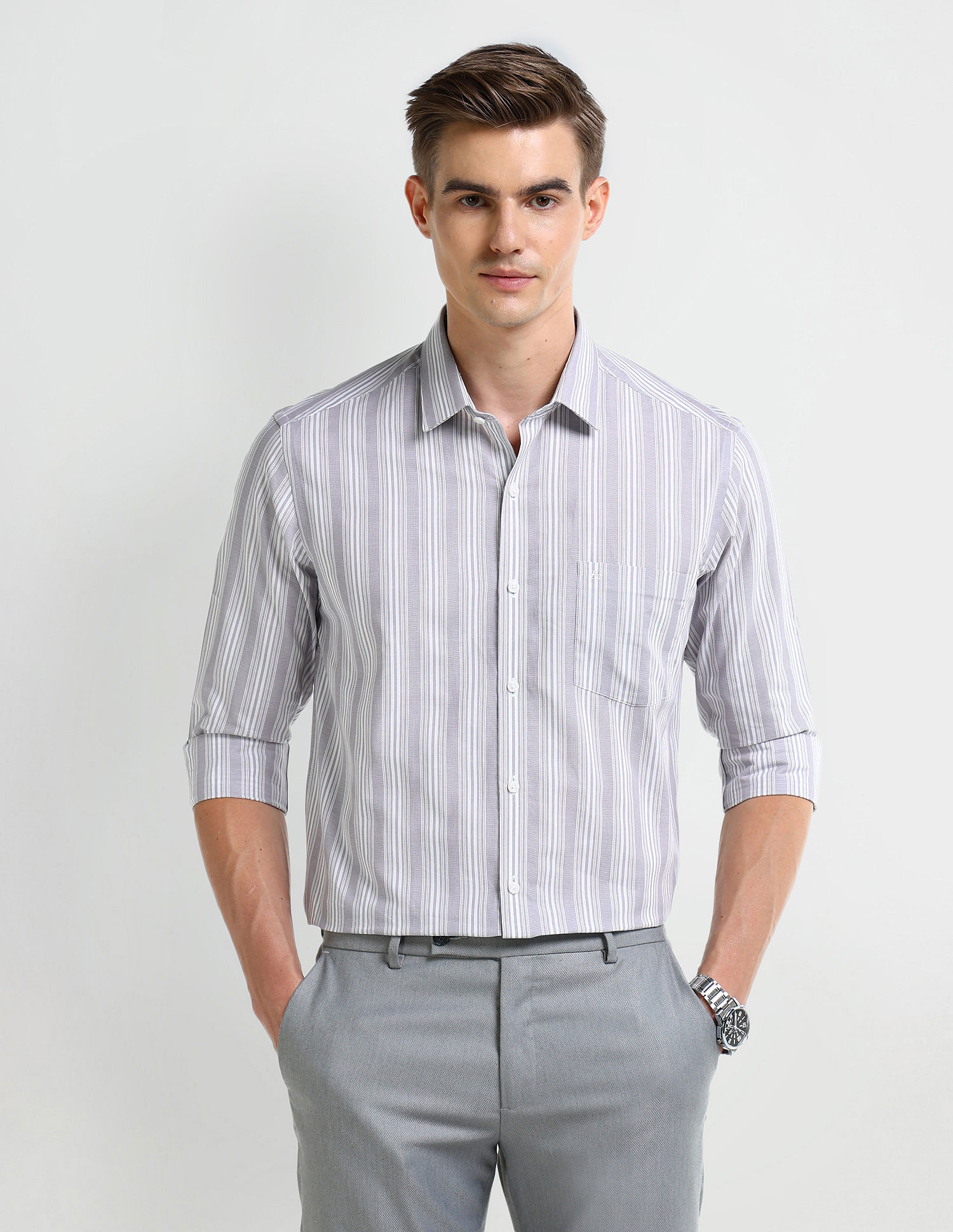 Arrow Manhattan Slim Fit Cotton Shirt