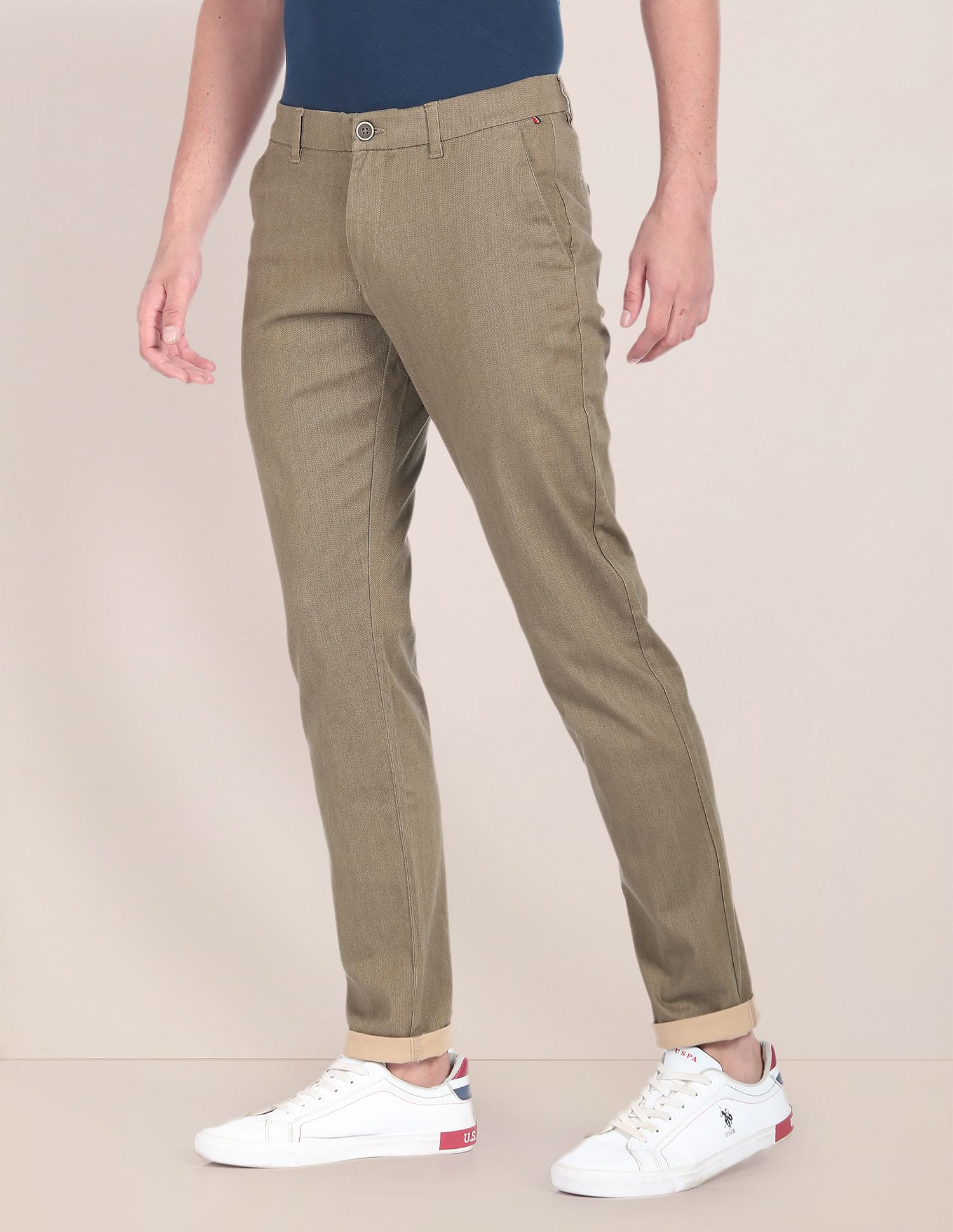 U.S. Polo Assn. Geometric Print Mid Rise Trousers