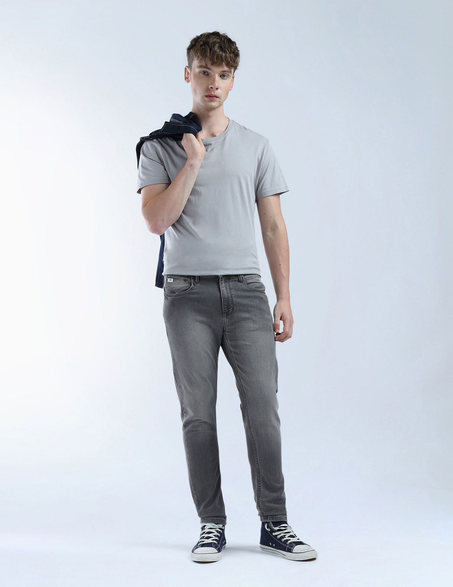 Flying Machine Mid Rise Slash Slim Tapered Fit Jeans