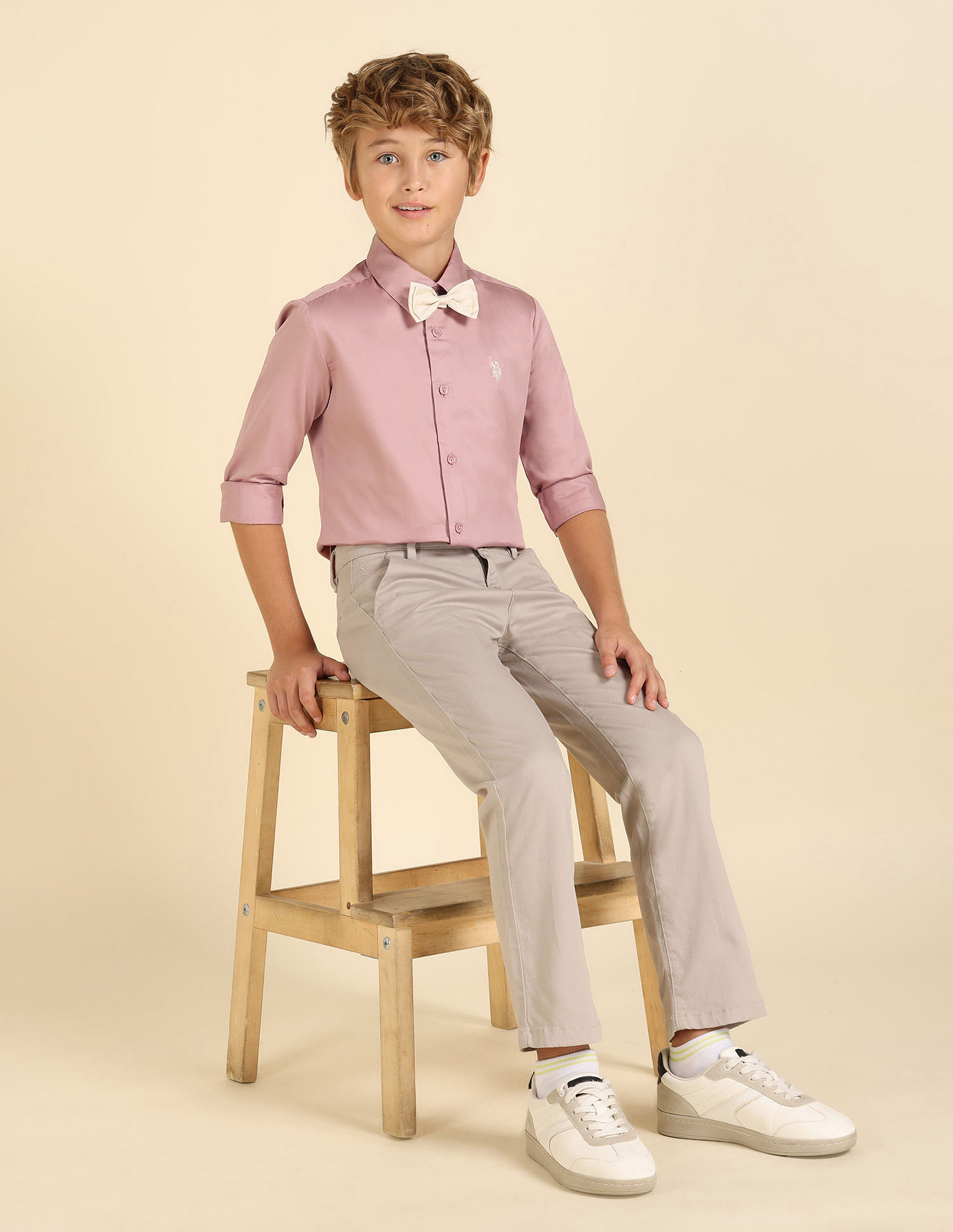 U.S. Polo Assn. Kids Boys Pure Cotton Regular Fit Shirt
