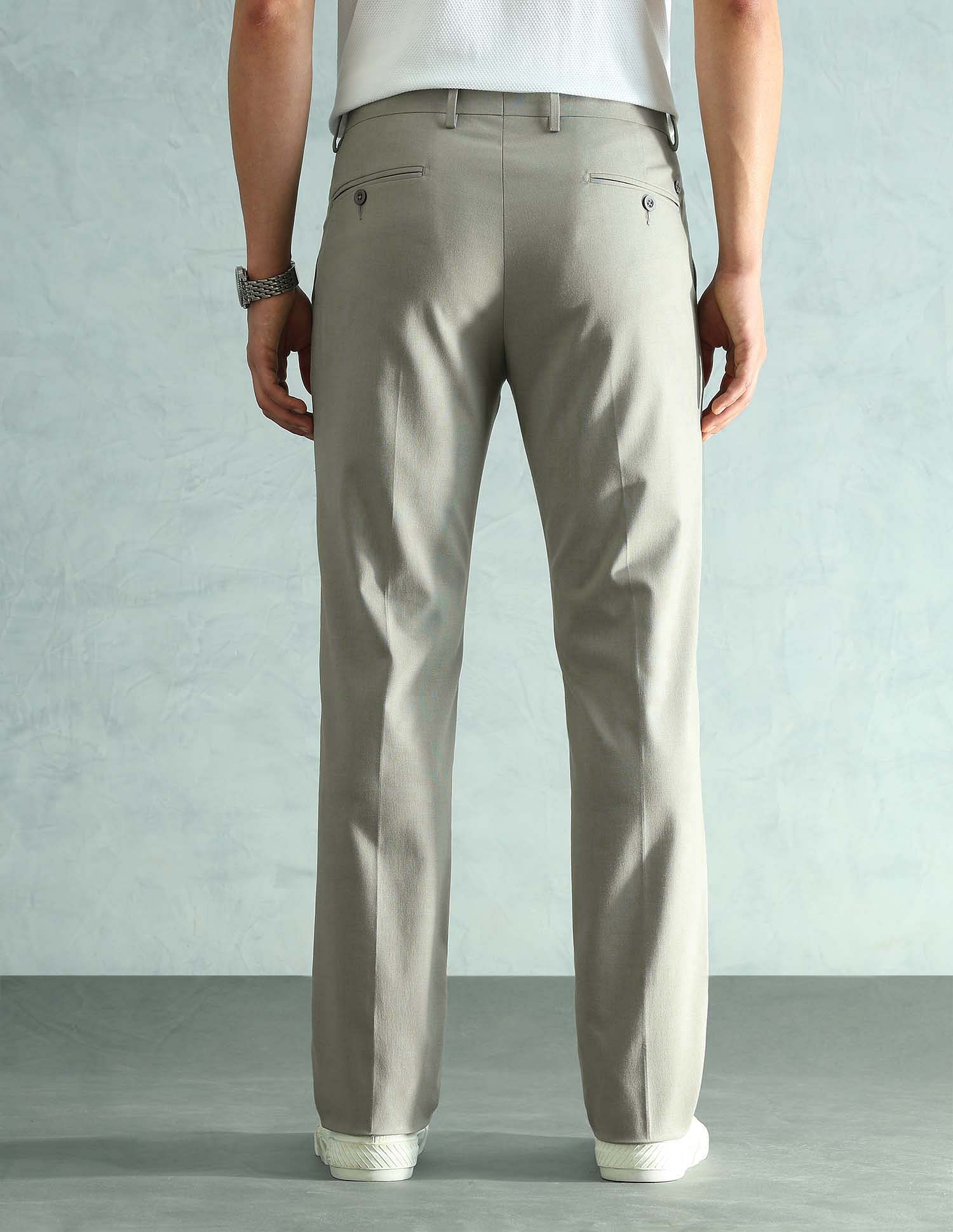 Arrow Solid Slim Fit Formal Trousers
