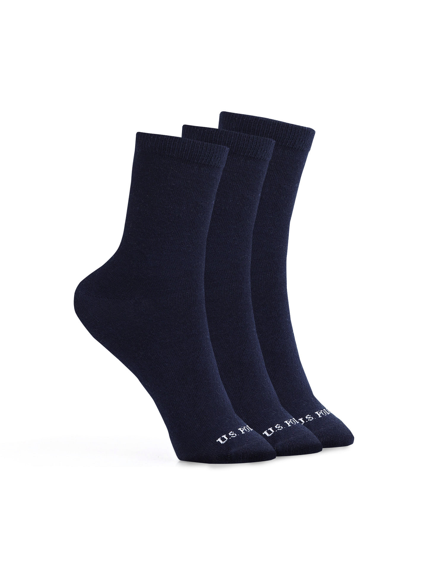 U.S. Polo Assn. Boys Mid-Calf Length KS001 Socks - Pack Of 3