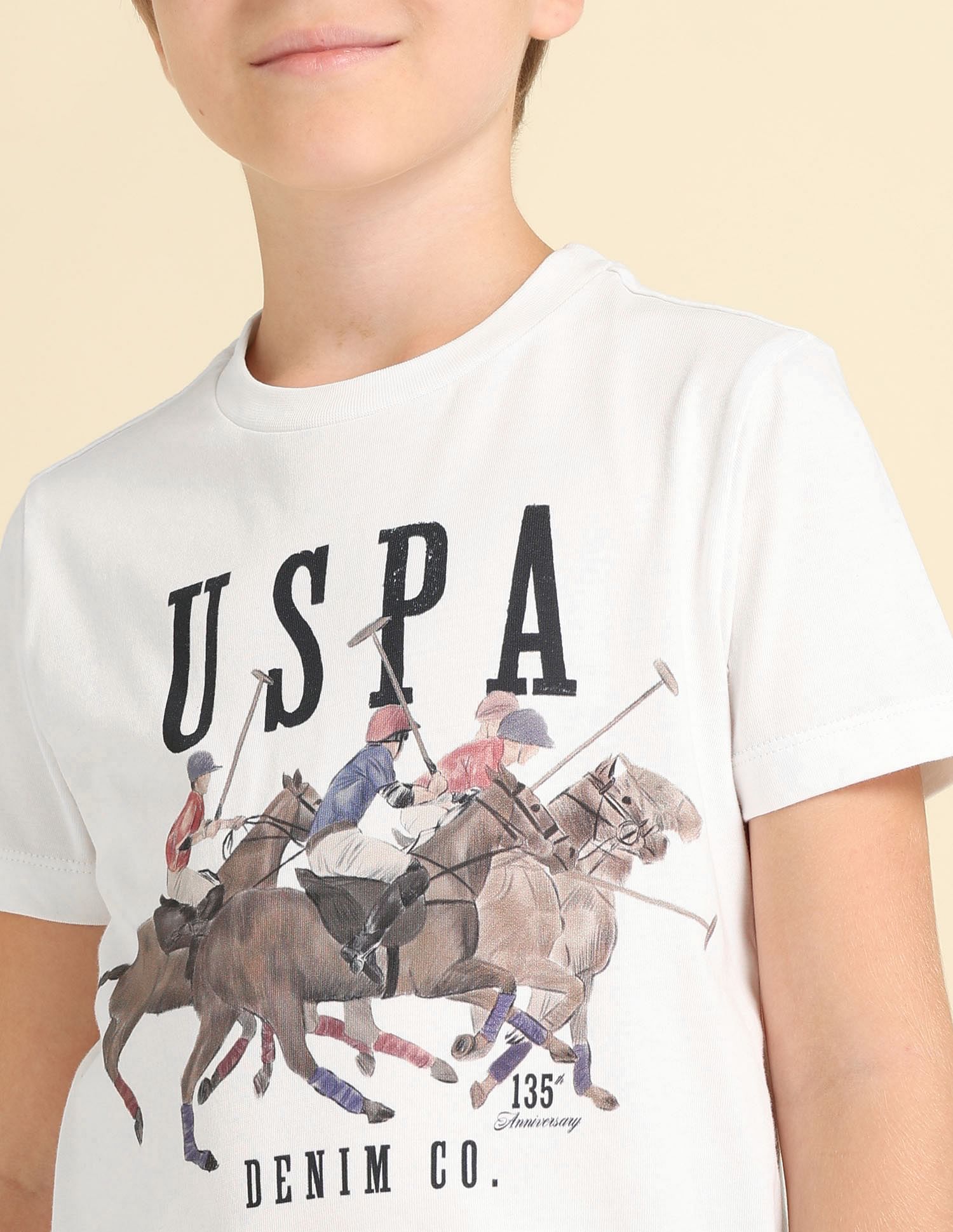 U.S. Polo Assn. Kids Boys Pure Cotton Regular Fit T-Shirt