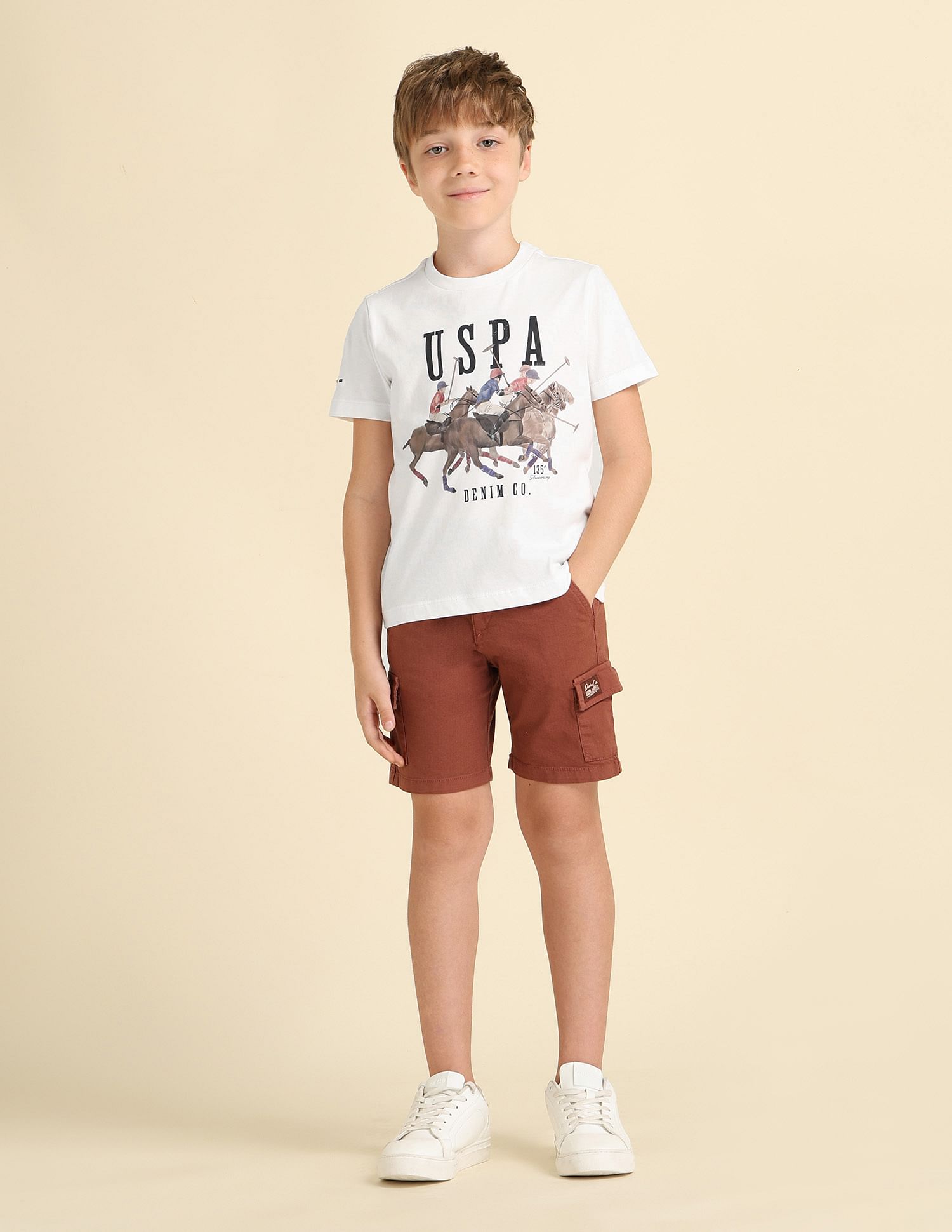 U.S. Polo Assn. Kids Boys Pure Cotton Regular Fit T-Shirt