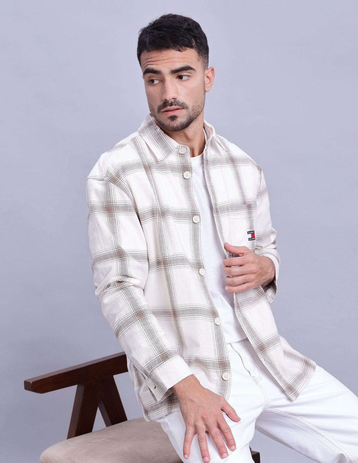 Tommy Hilfiger Checked Oversized-Fit Woven Shirts