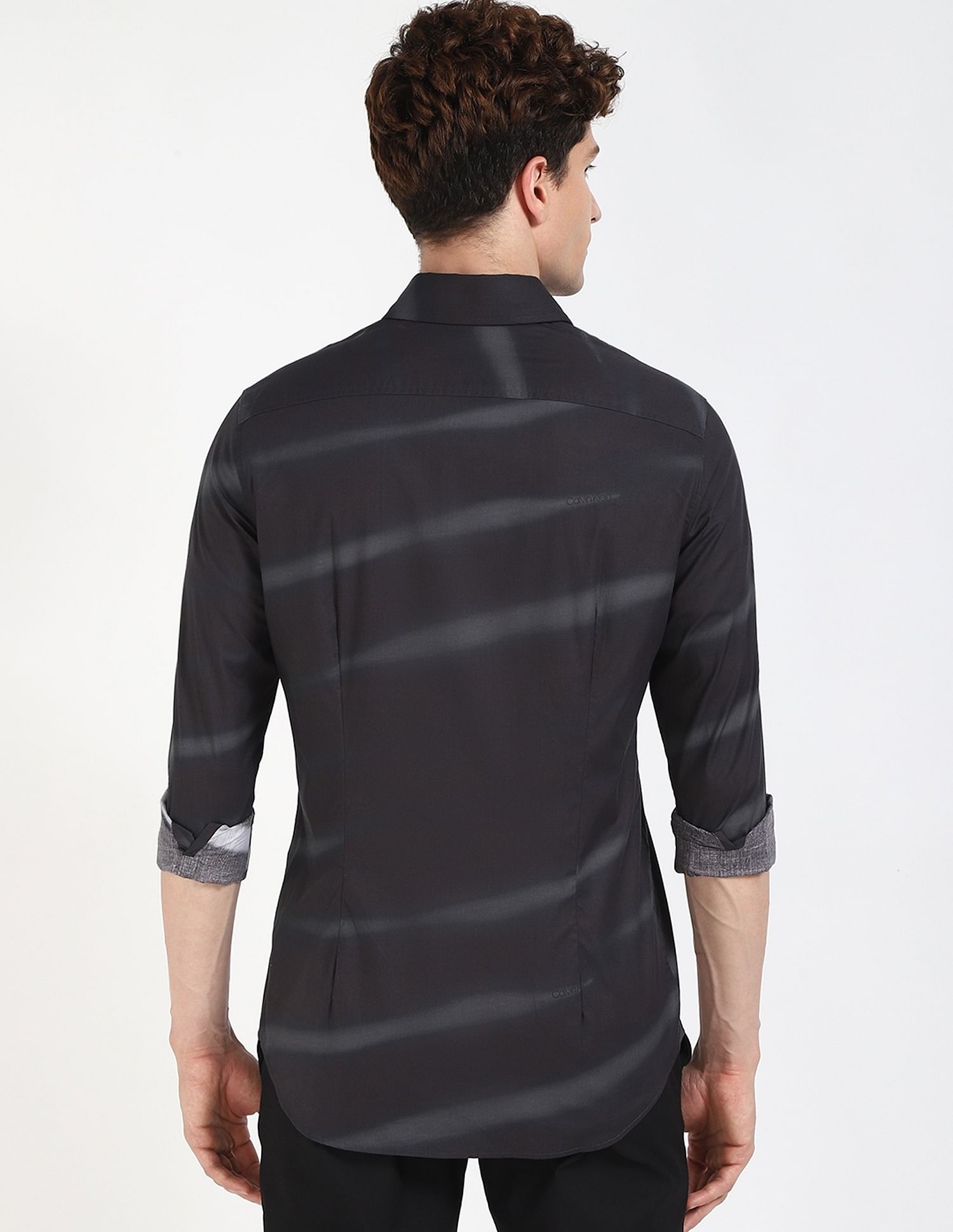 Calvin Klein Jeans Printed Slim-Fit Satin Woven Shirt