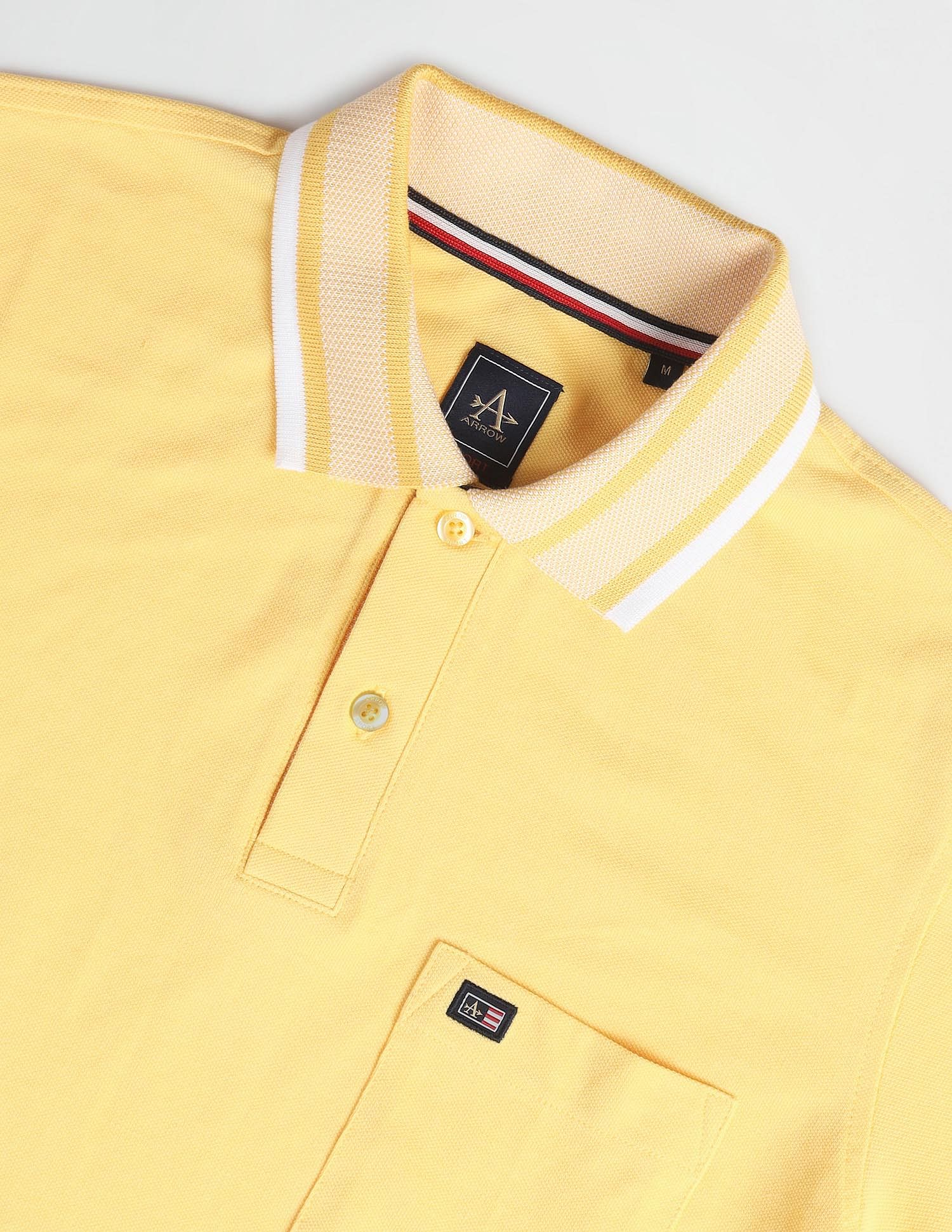Arrow Sports Tipped Collar Solid Polo Shirt