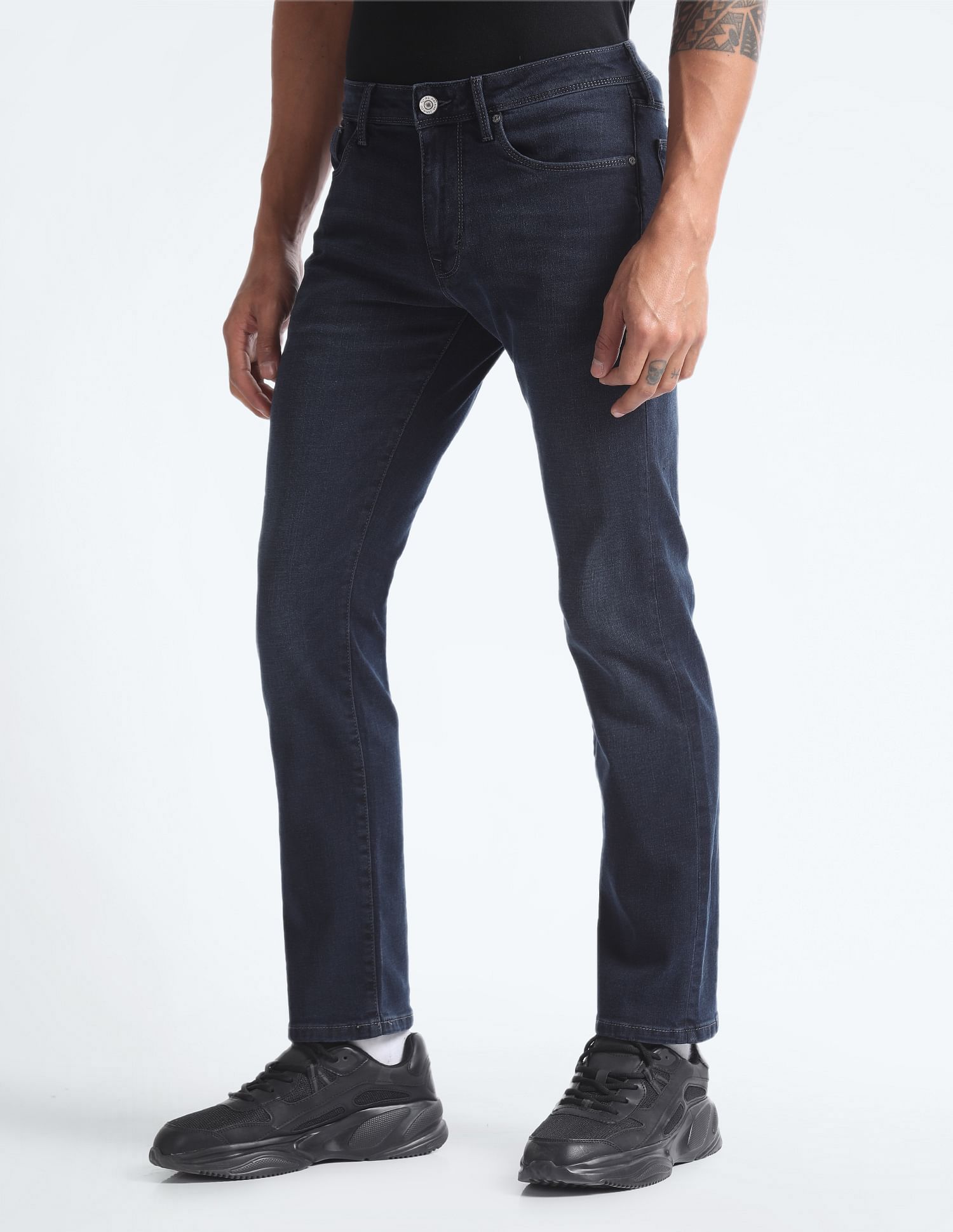 Flying Machine Michael Slim Tapered Stone Wash Jeans