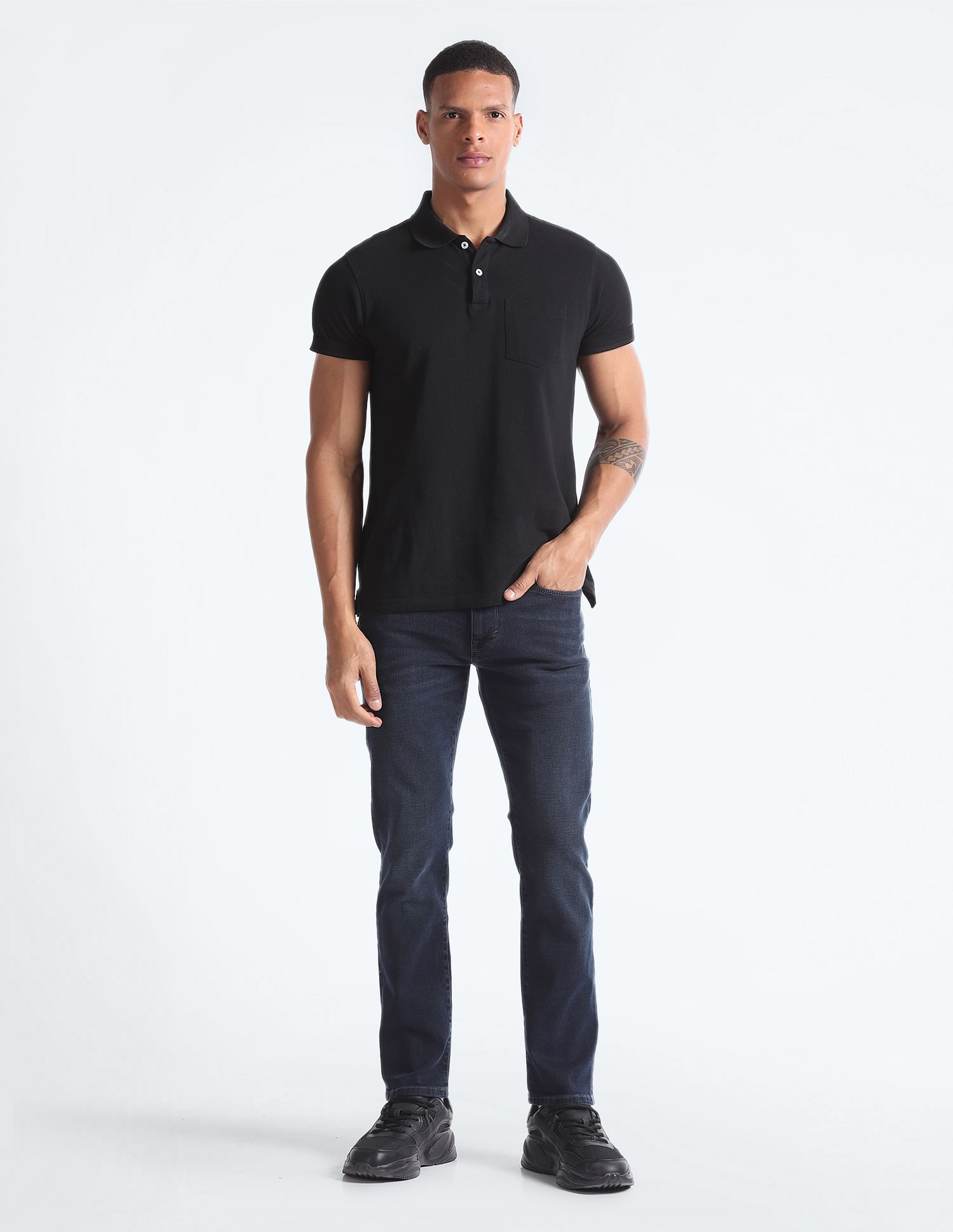 Flying Machine Michael Slim Tapered Stone Wash Jeans