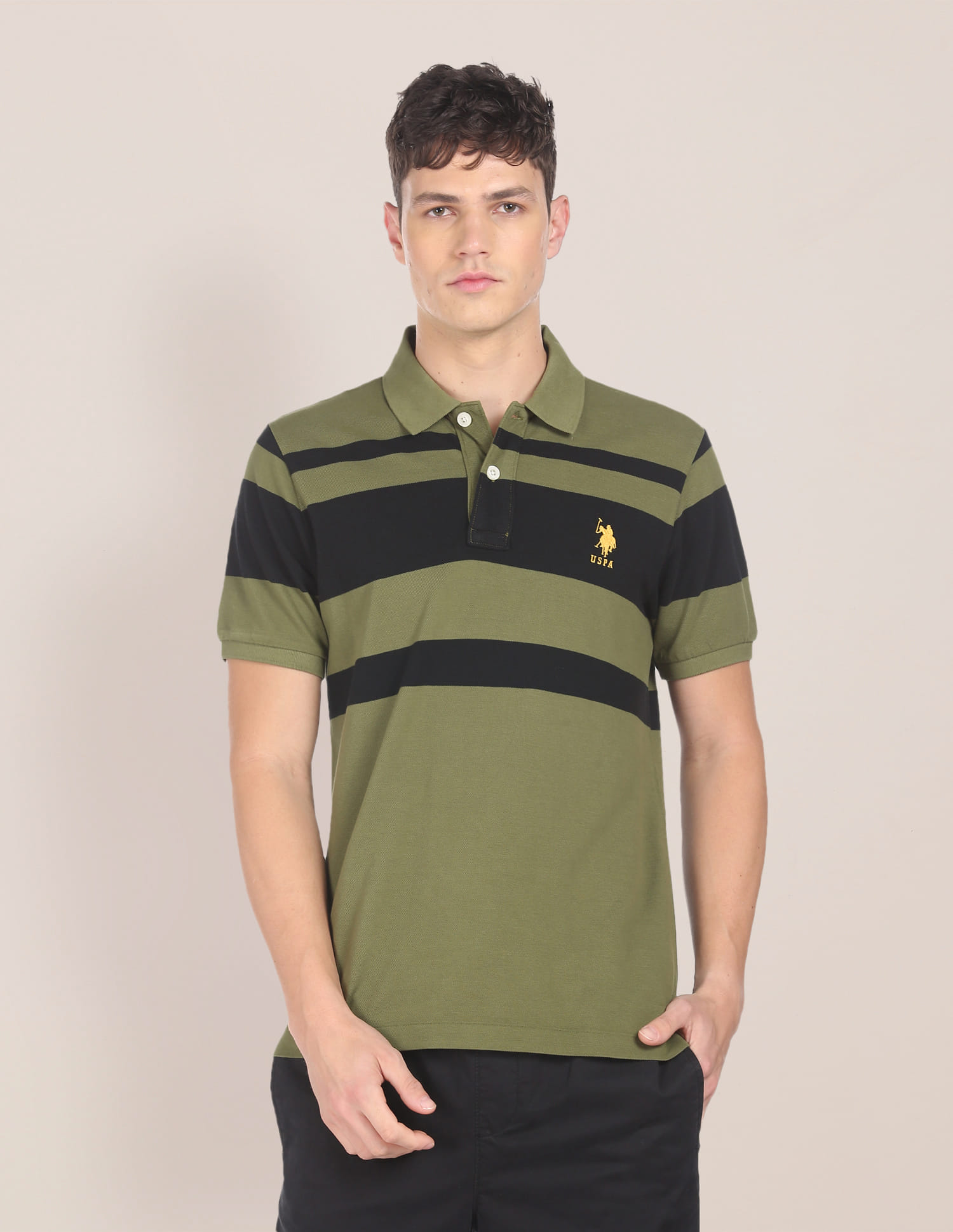 Buy U.S. Polo Assn. Cotton Striped Polo Shirt - NNNOW.com