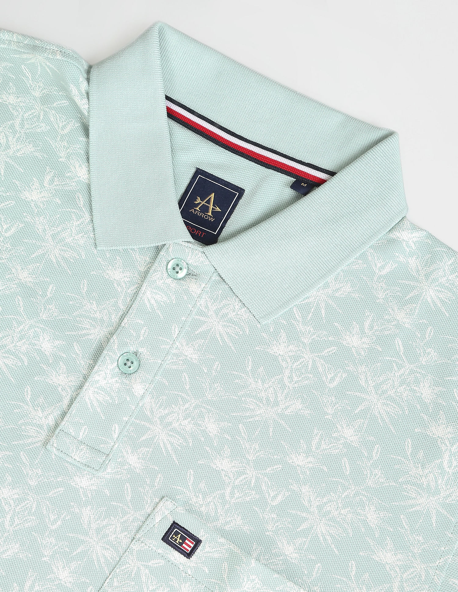 Arrow Sports Tropical Print Cotton Polo Shirt