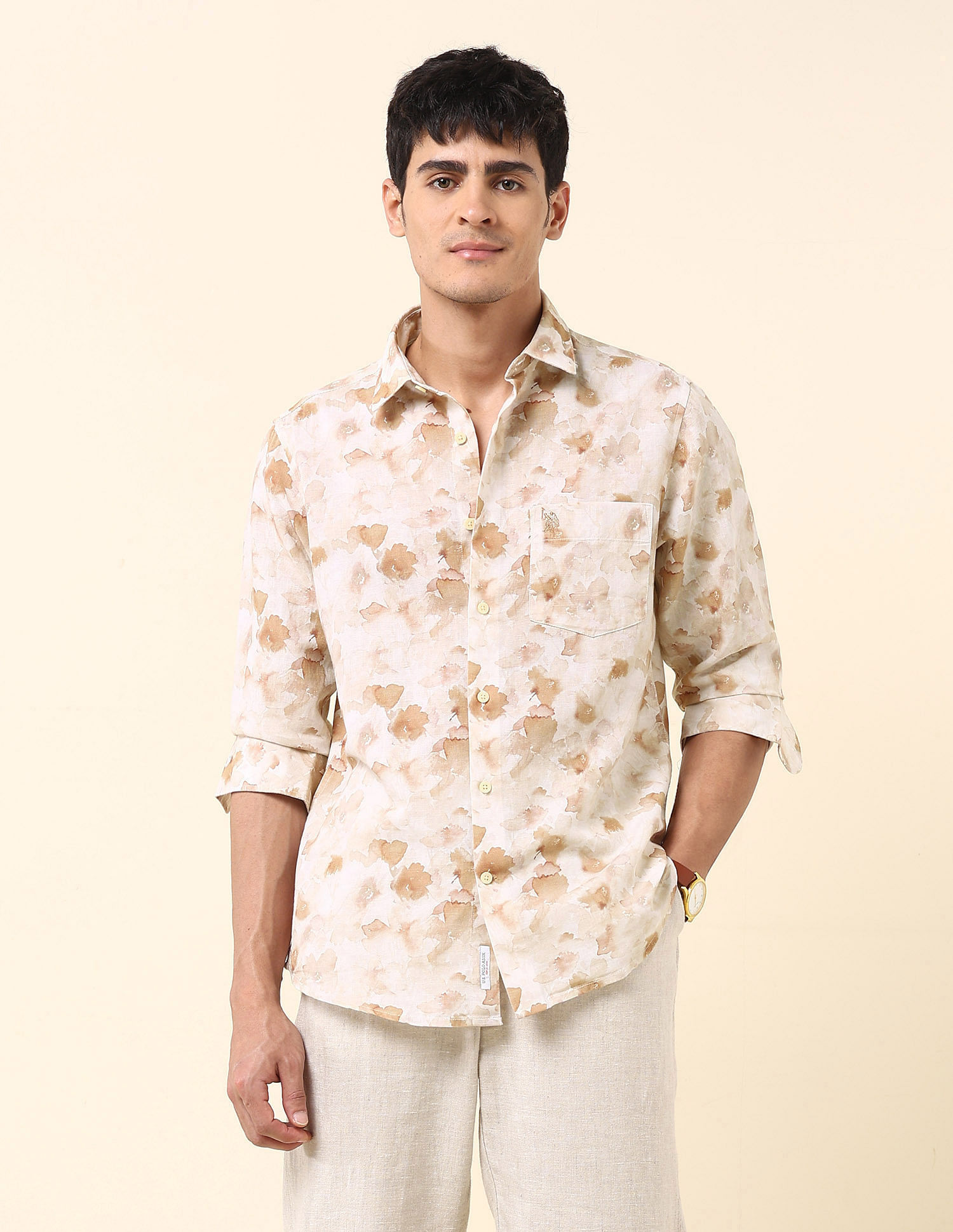 U.S. Polo Assn. Floral Printed Tailored Fit Shirt