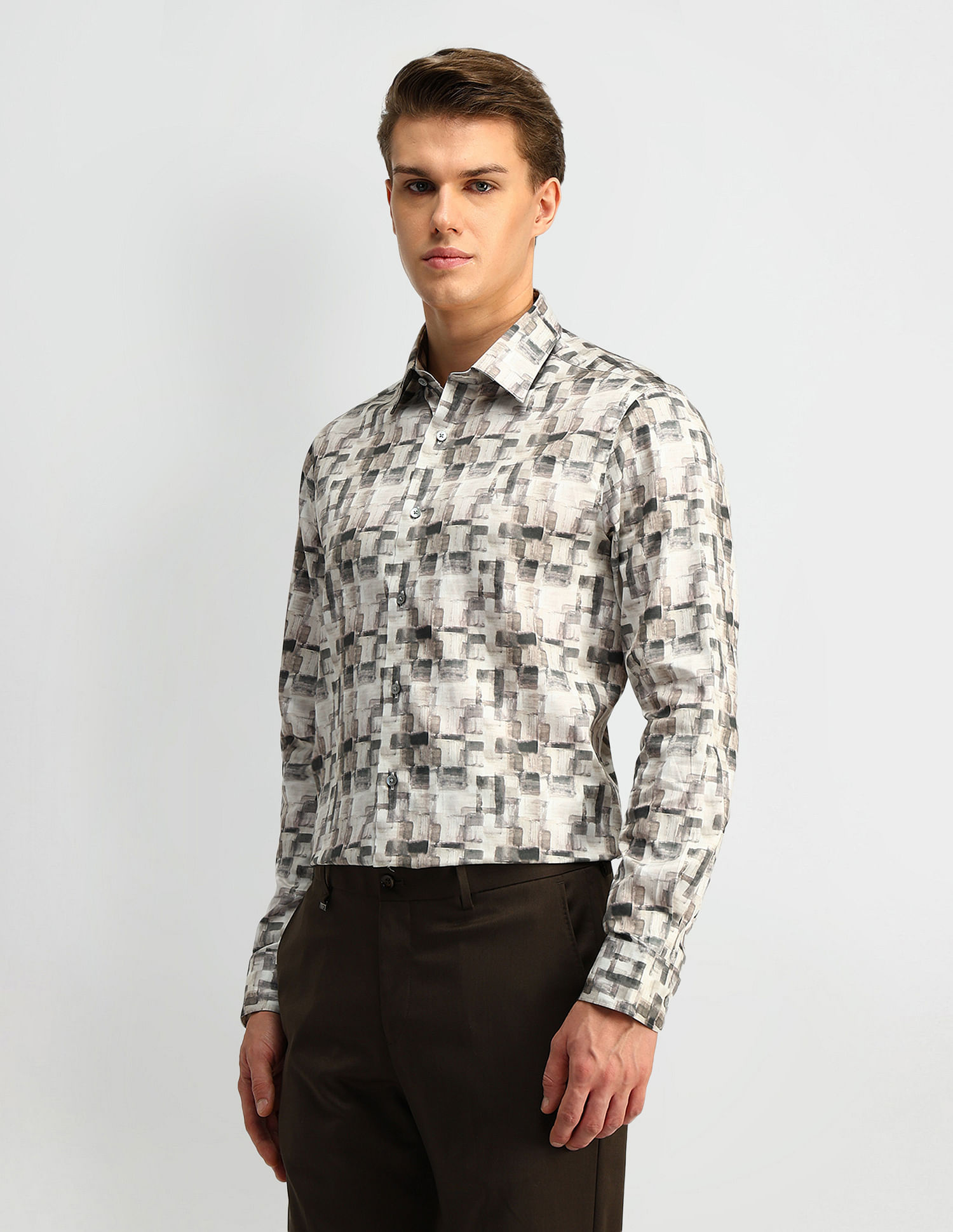 Arrow Pure Cotton Abstract Printed Shirt