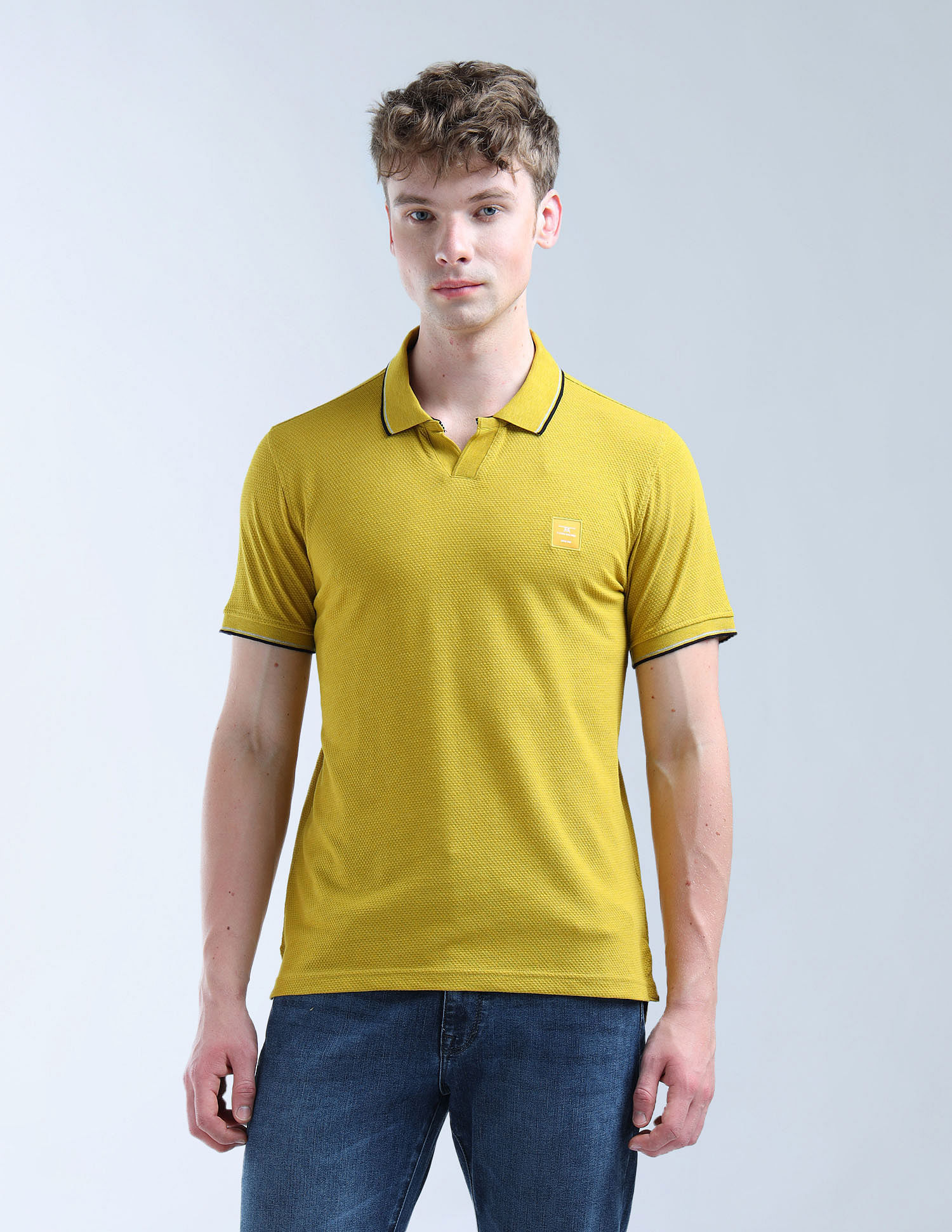 Flying Machine Textured Color Of Home Polo Shirt
