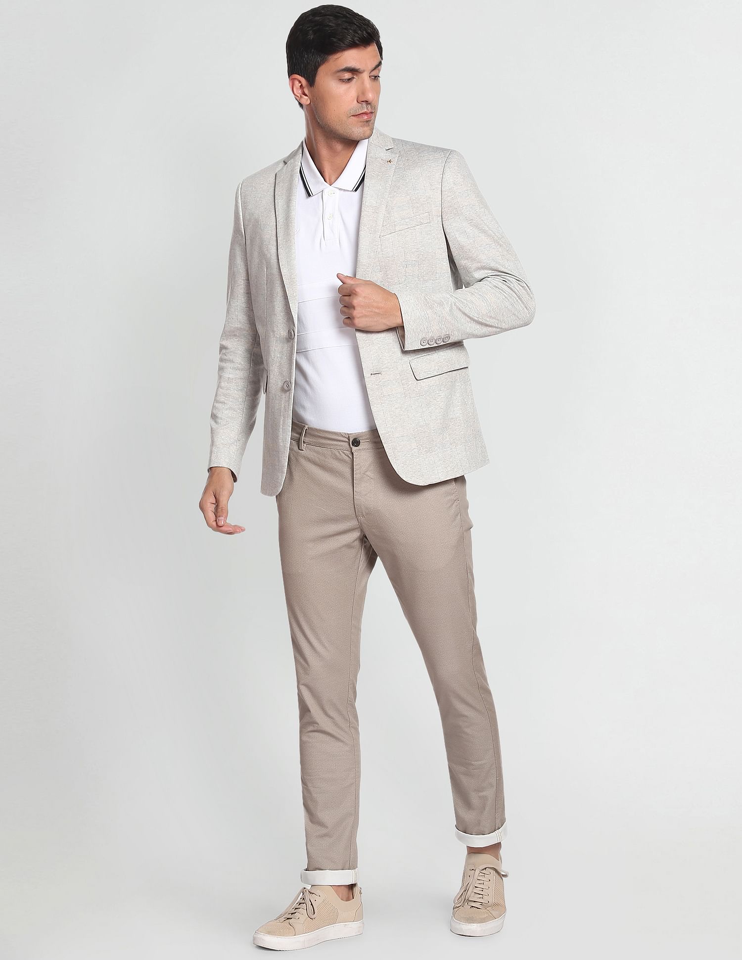 Arrow Glen Check Slim Fit Knit Blazer