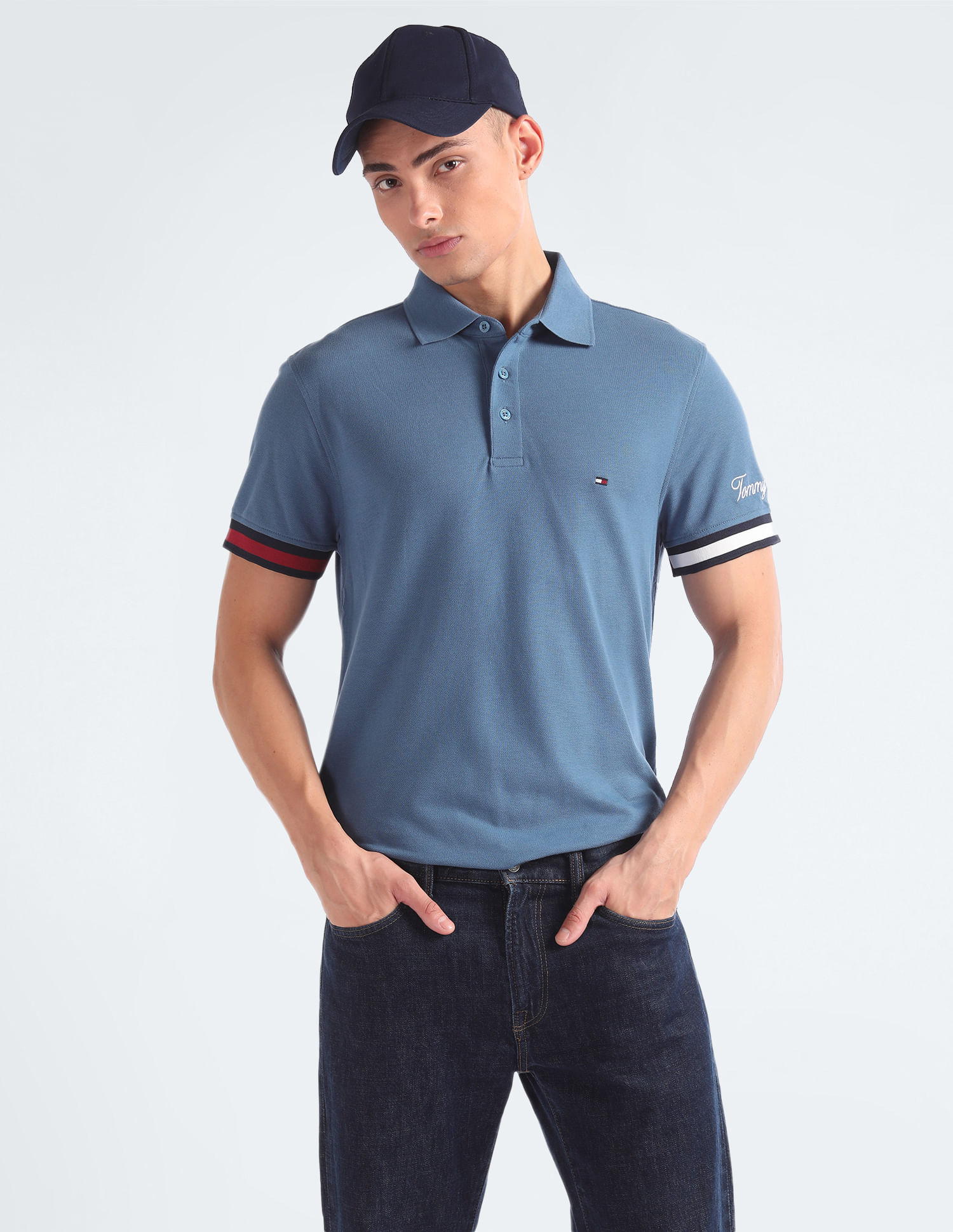 Tommy Hilfiger Flag Cuff Slim Polo Shirt