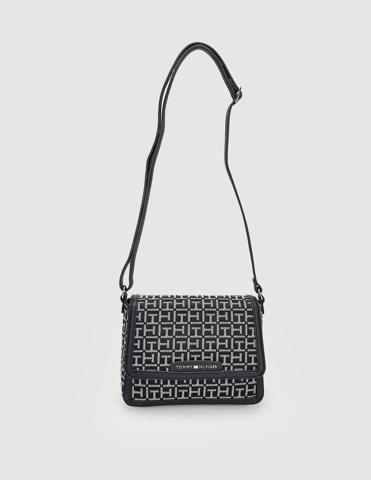 Tommy Hilfiger Printed Blue Polyester Sling Bags