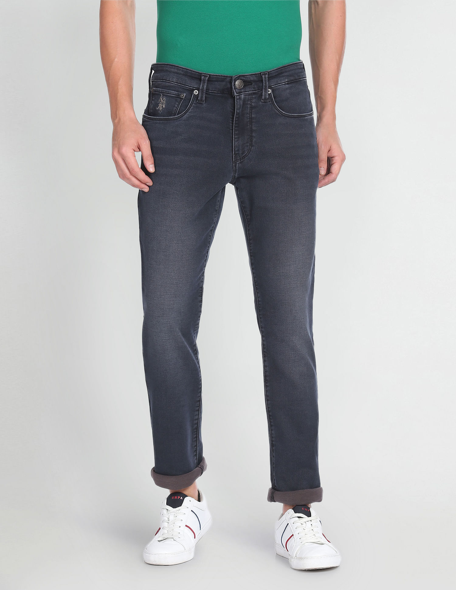 Buy U.S. Polo Assn. Denim Co. Brandon Slim Tapered Fit Blue Jeans 